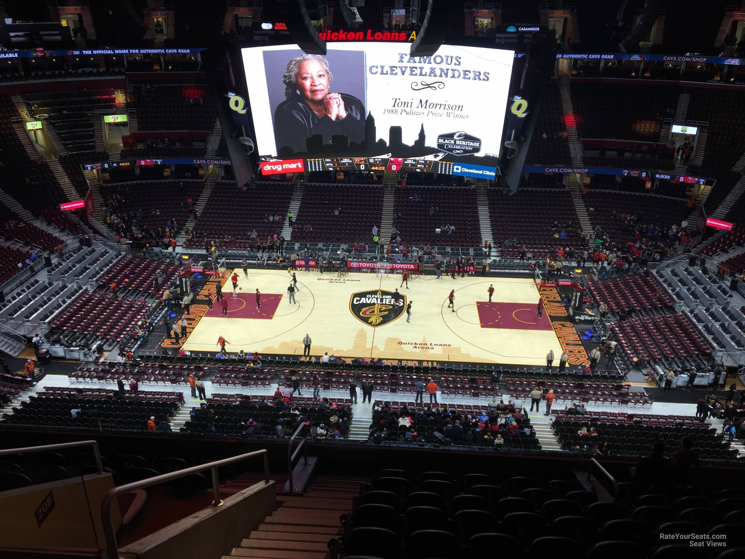section 223, row 11 seat view  for basketball - rocket arena
