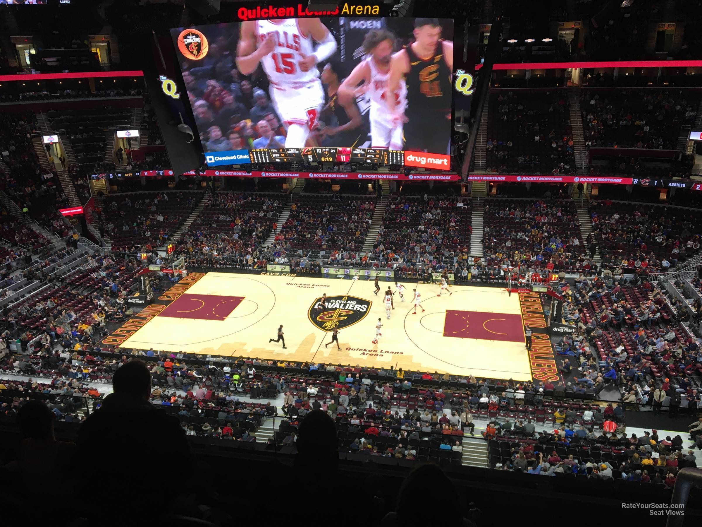 section 223, row 3 seat view  for basketball - rocket mortgage fieldhouse