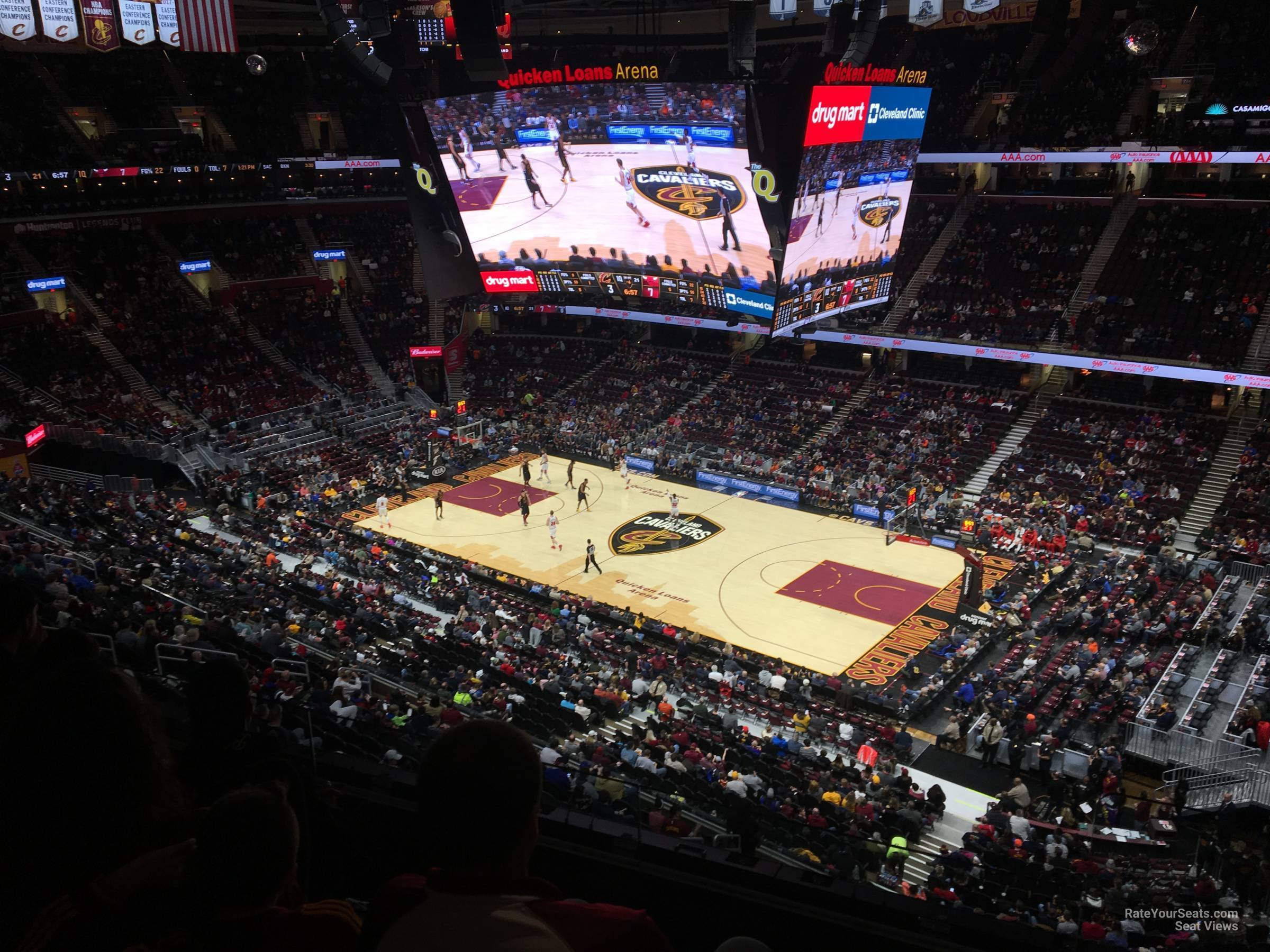 section 221, row 3 seat view  for basketball - rocket arena