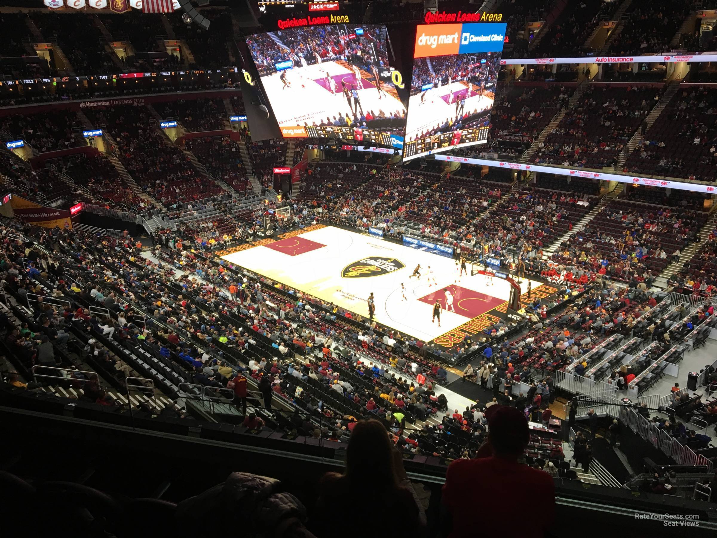 section 220, row 3 seat view  for basketball - rocket arena