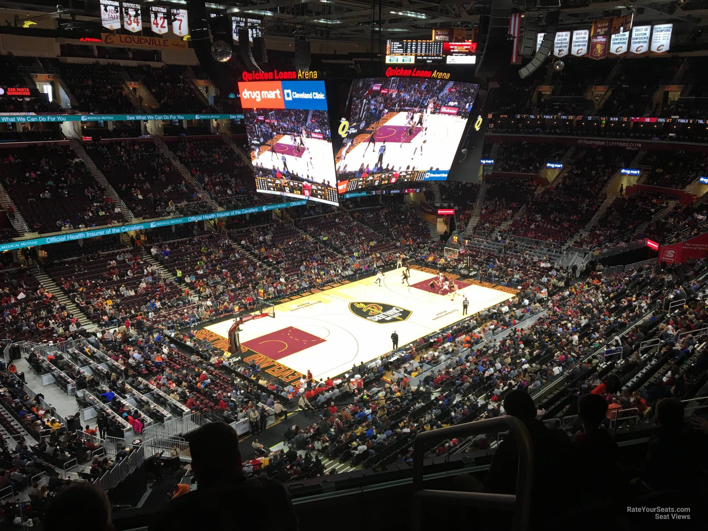 section 214, row 3 seat view  for basketball - rocket arena
