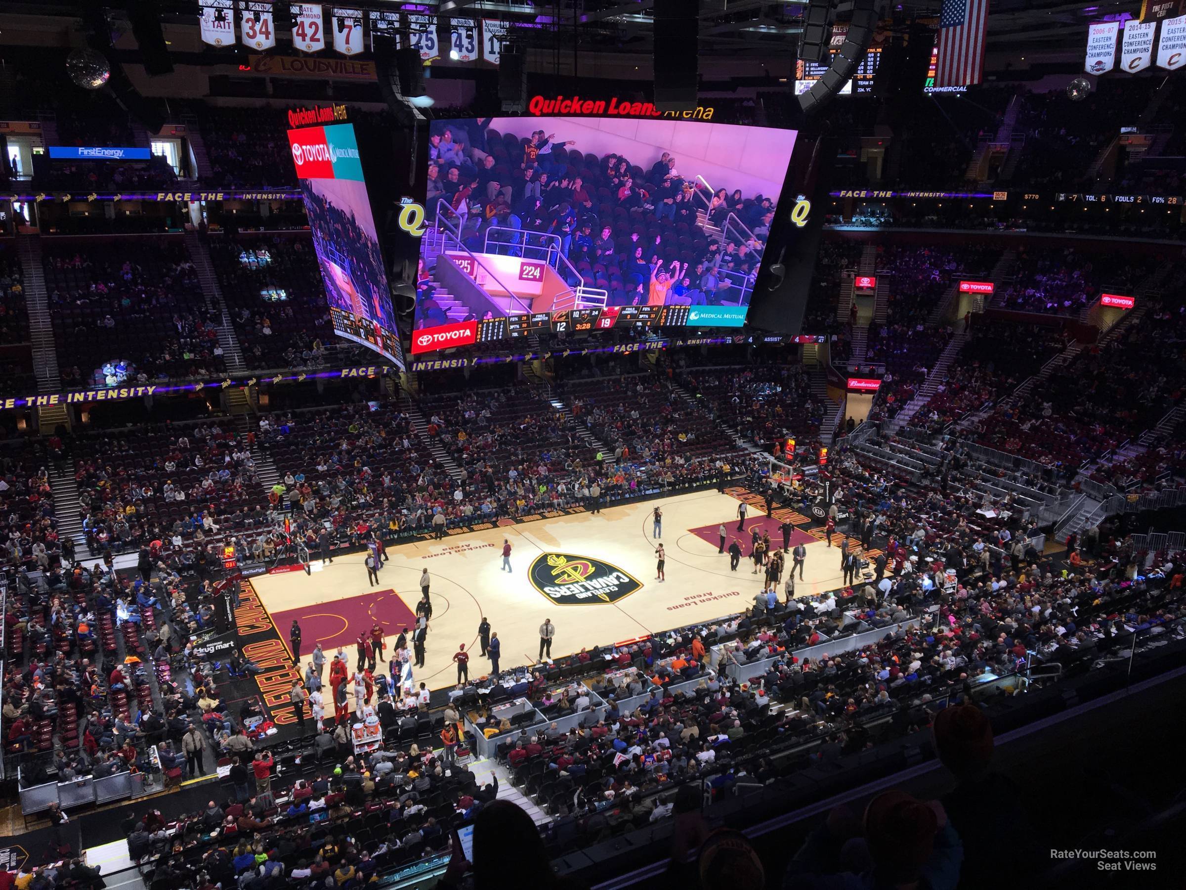 section 212, row 3 seat view  for basketball - rocket arena