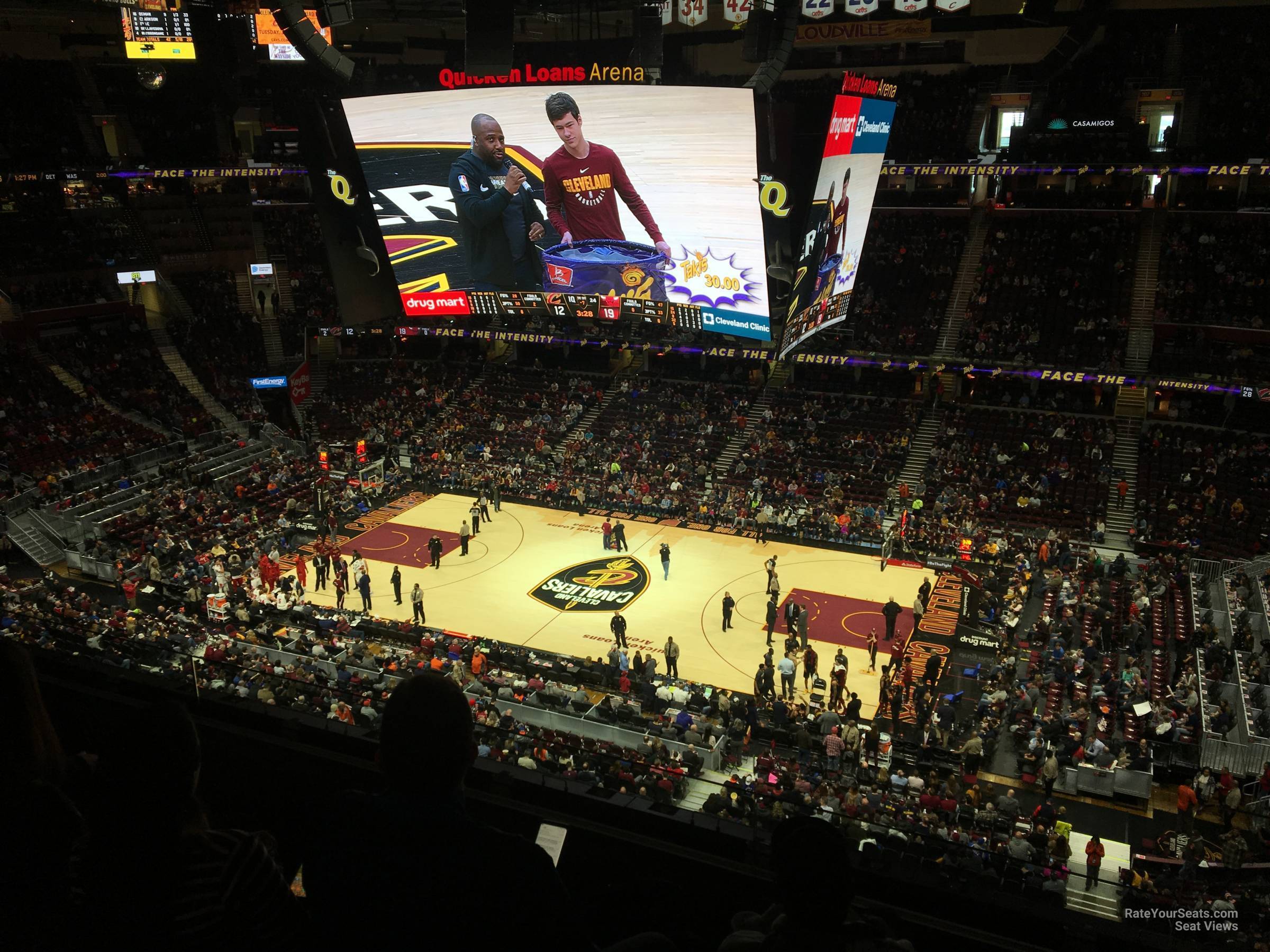 section 208, row 3 seat view  for basketball - rocket arena