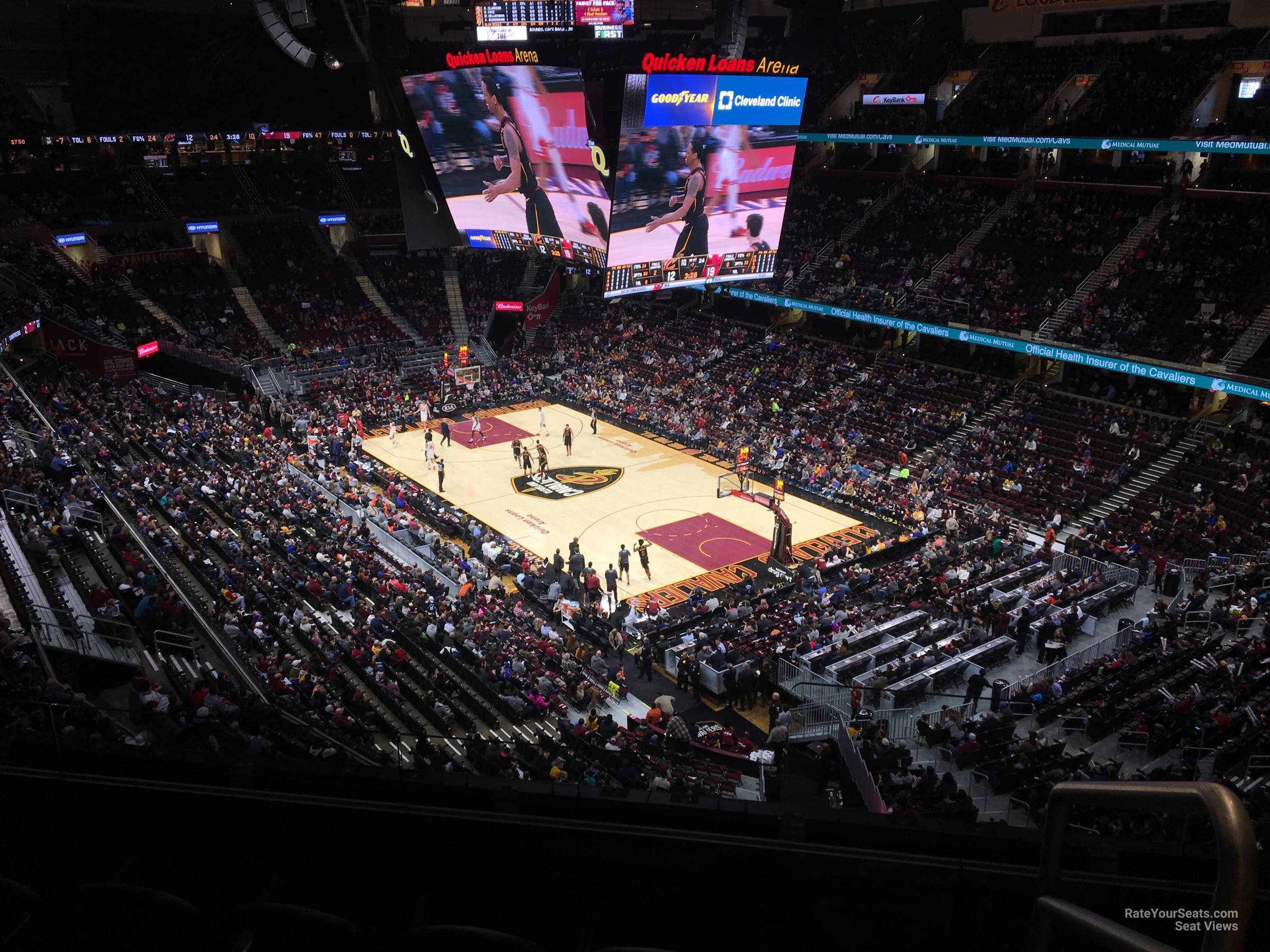 section 205, row 3 seat view  for basketball - rocket arena