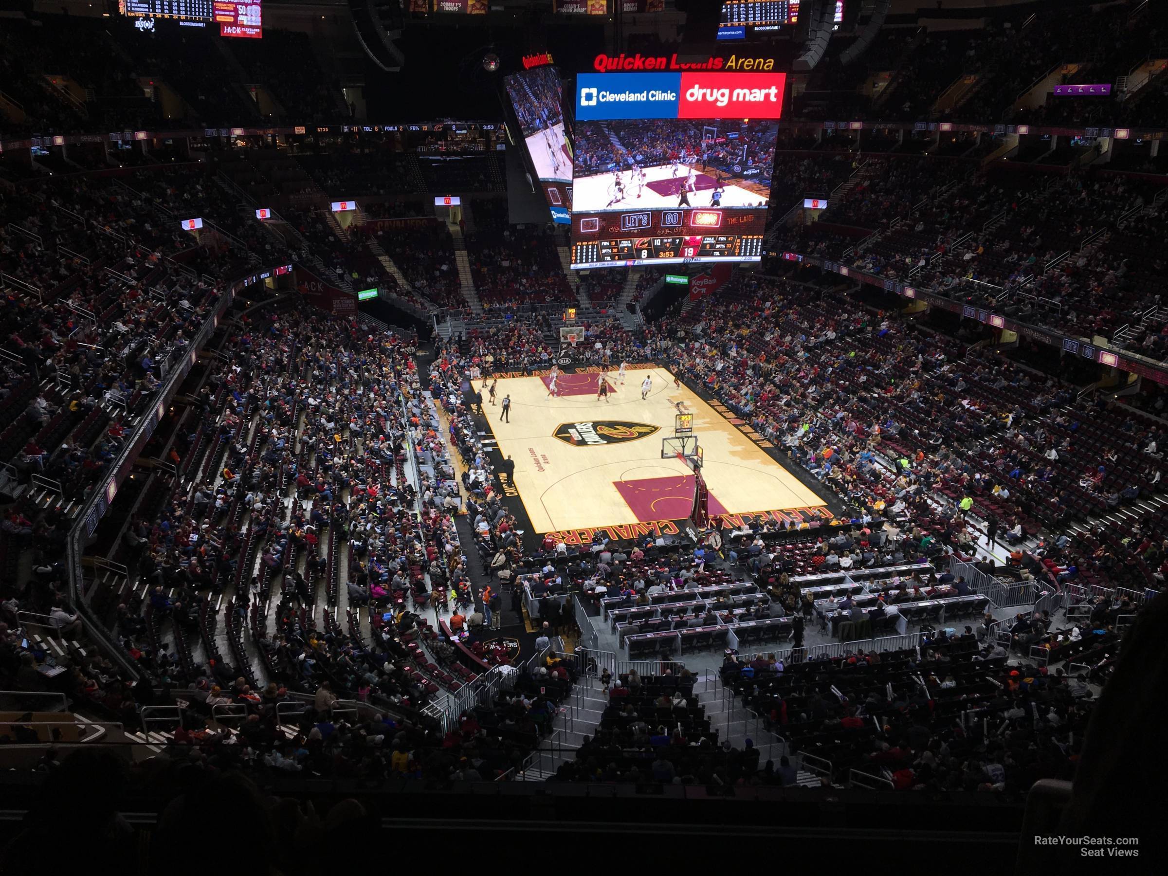 section 203, row 3 seat view  for basketball - rocket arena