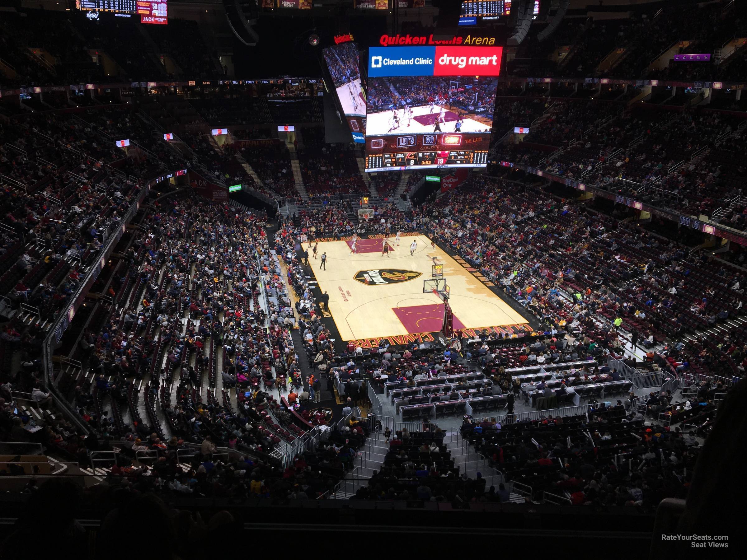 section 203, row 3 seat view  for basketball - rocket mortgage fieldhouse