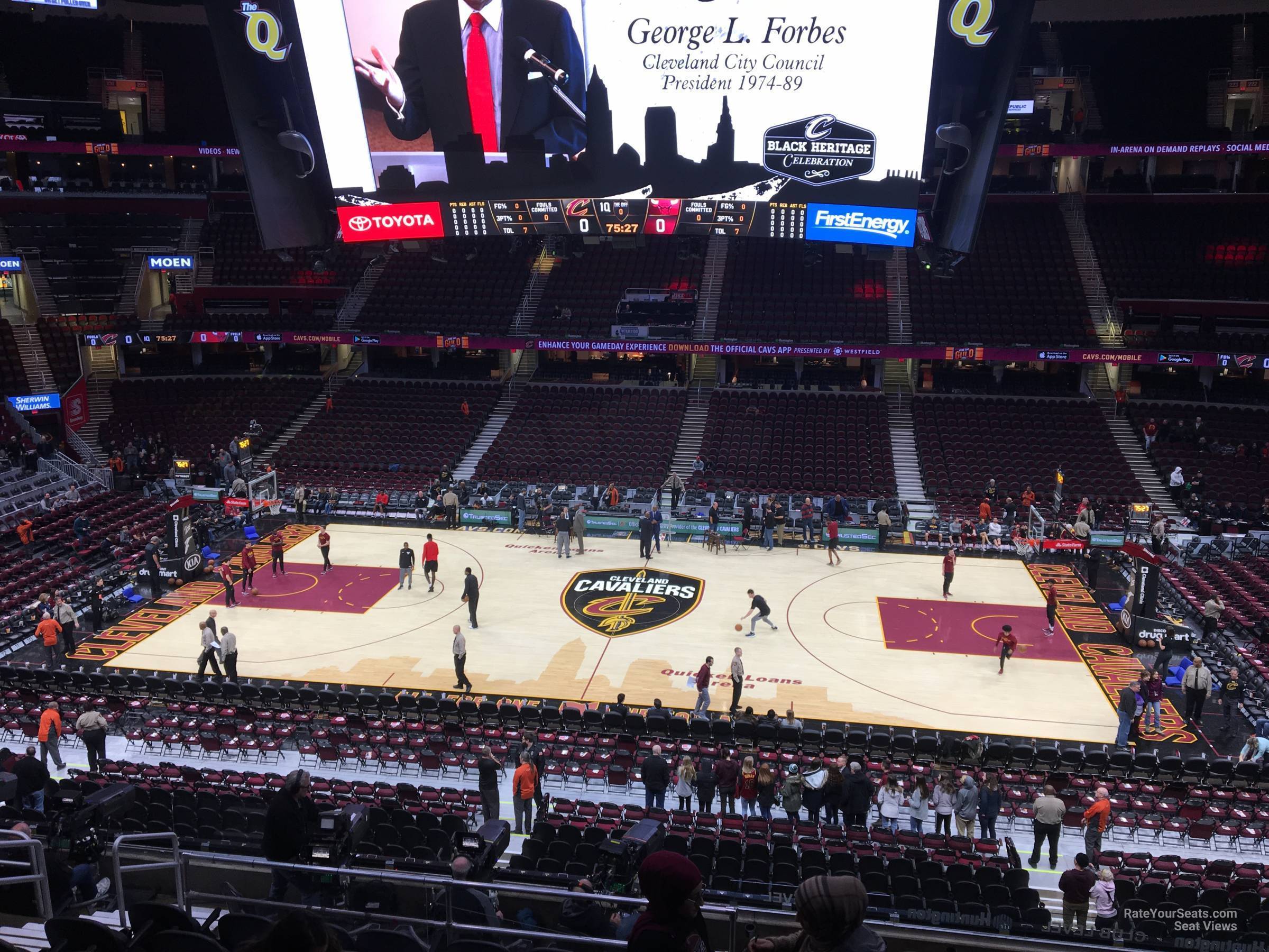 club 120, row 11 seat view  for basketball - rocket arena