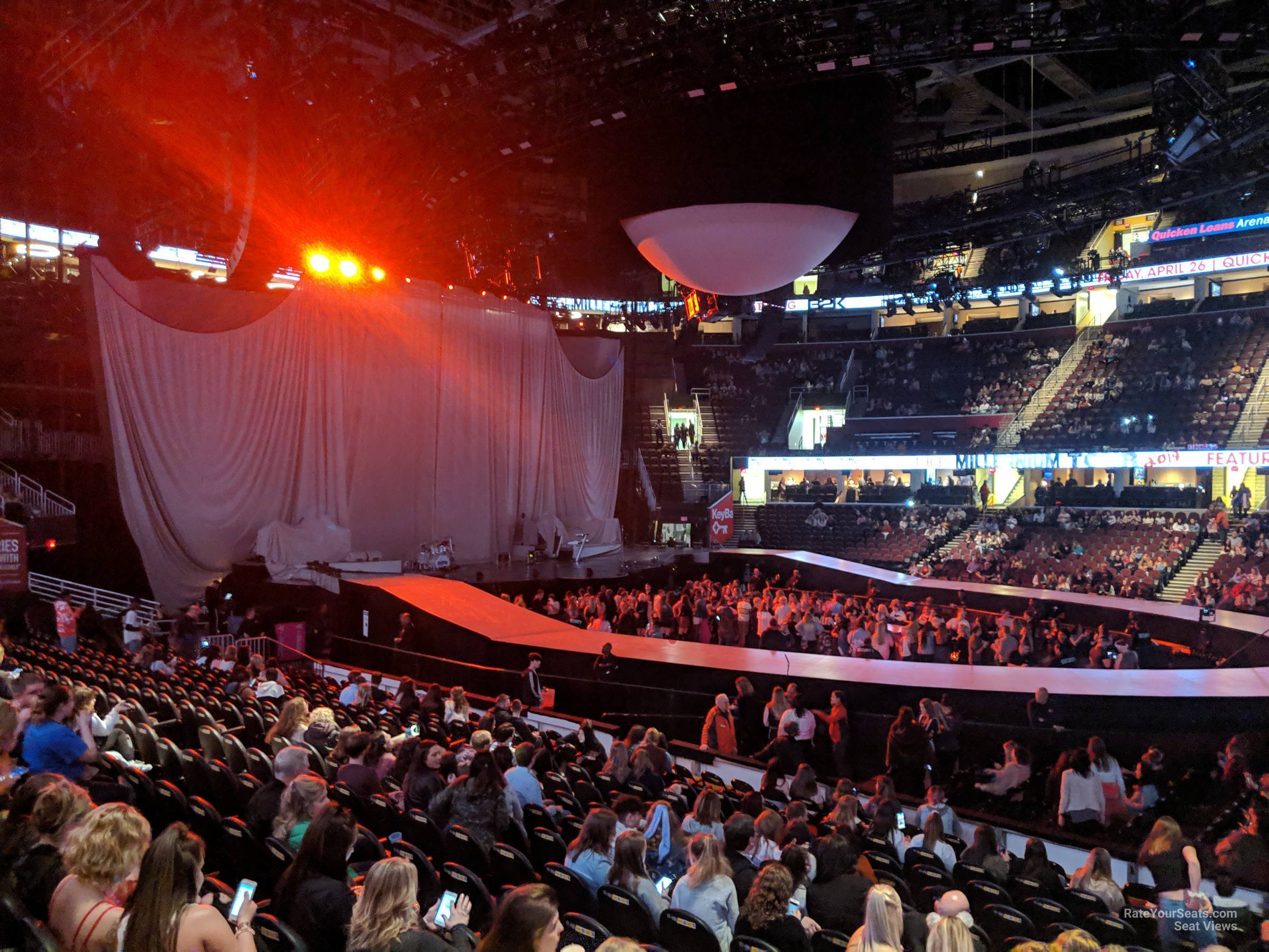 section 107, row 14 seat view  for concert - rocket arena