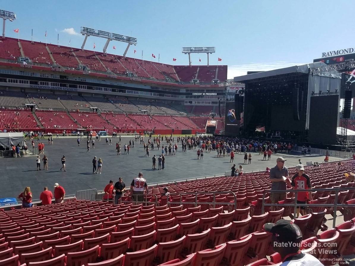 section 108, row x seat view  for concert - raymond james stadium