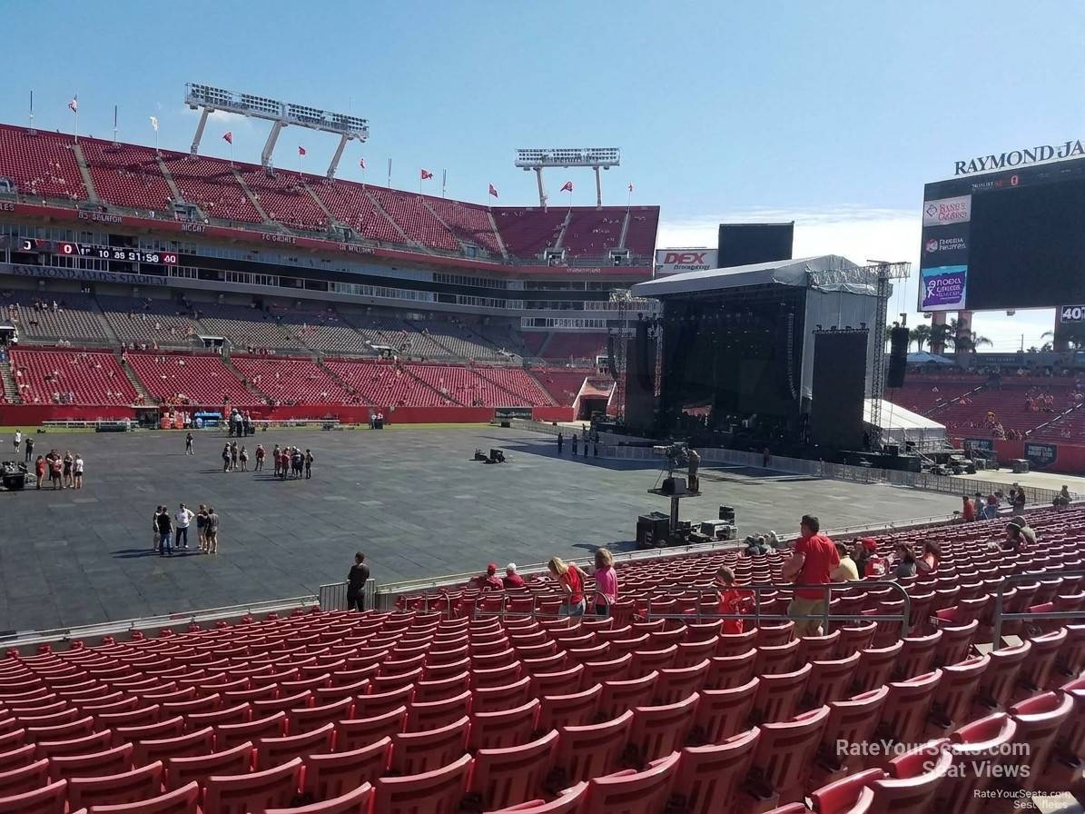 section 109, row x seat view  for concert - raymond james stadium