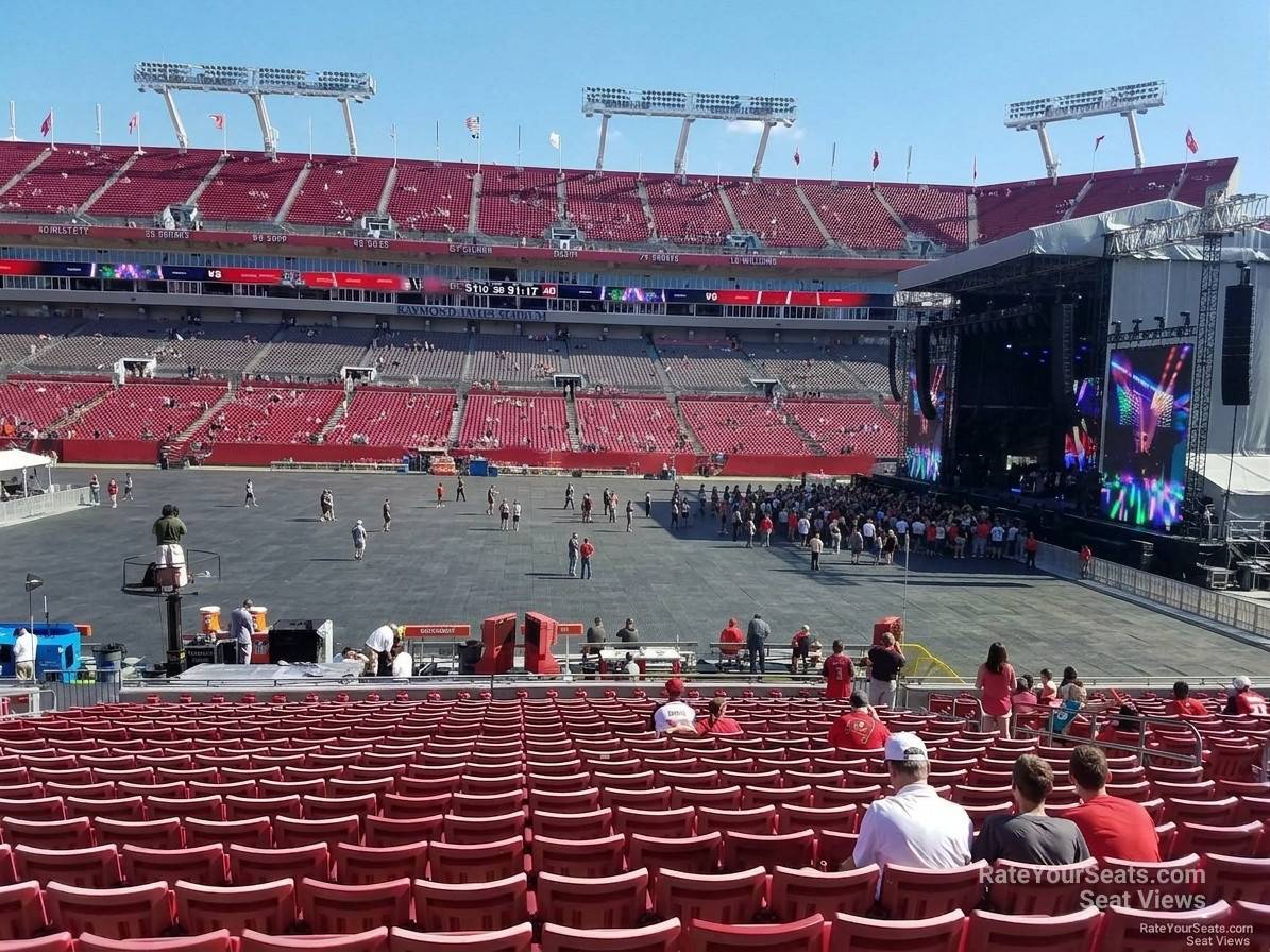 section 111, row x seat view  for concert - raymond james stadium