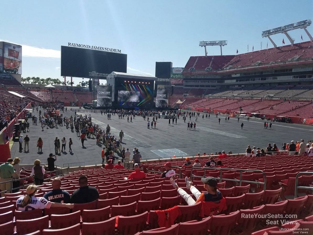 section 145, row x seat view  for concert - raymond james stadium