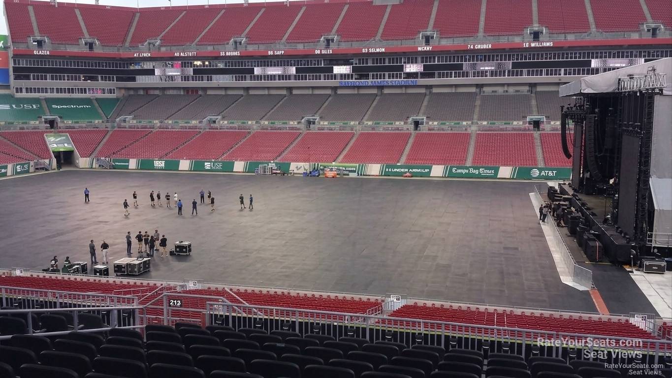 section 213, row p seat view  for concert - raymond james stadium