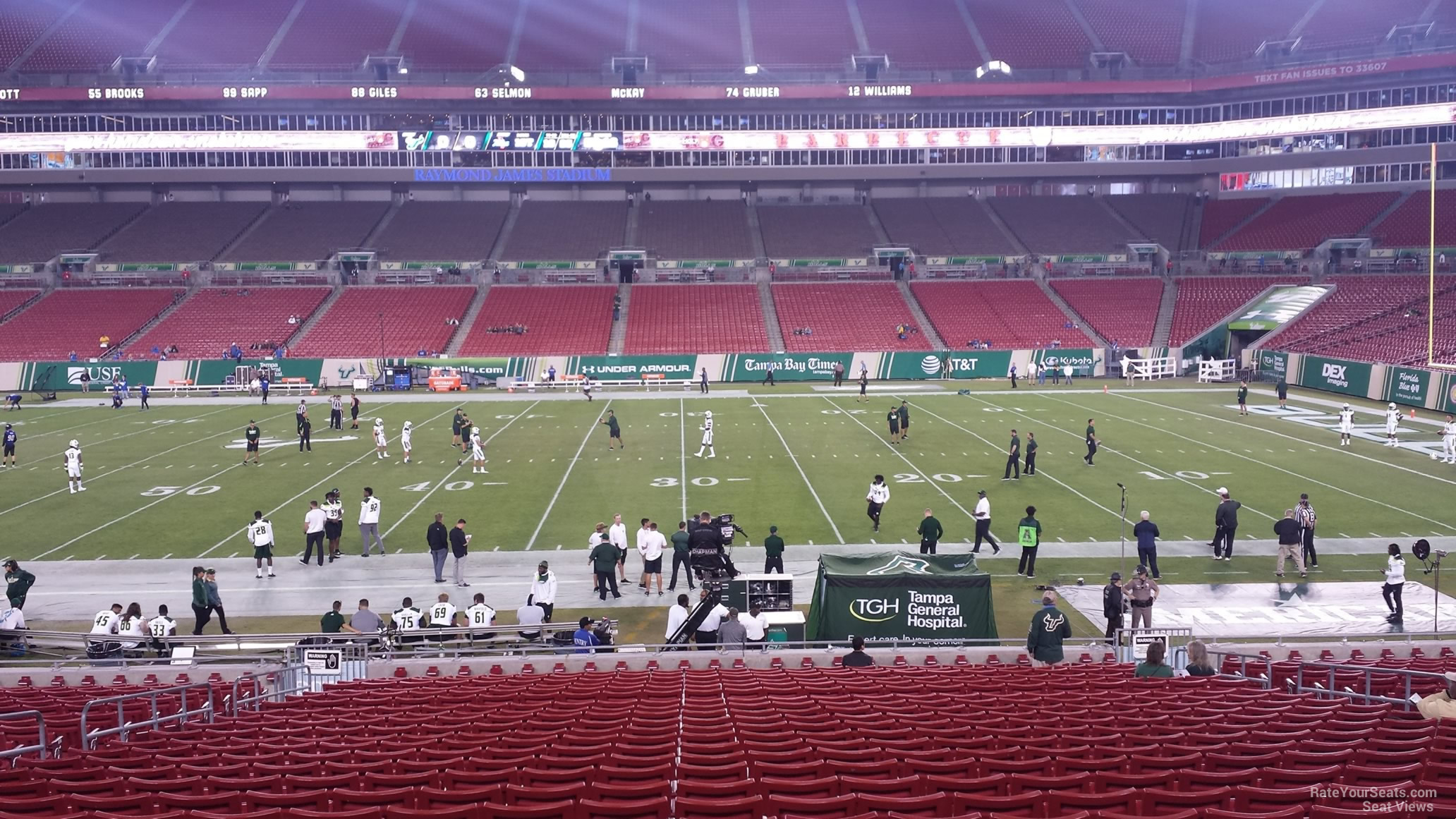 section 112, row h seat view for football - raymond james stadium