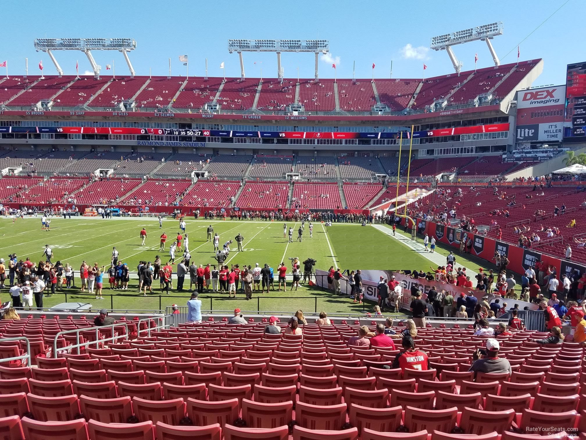 section 114, row x seat view  for football - raymond james stadium