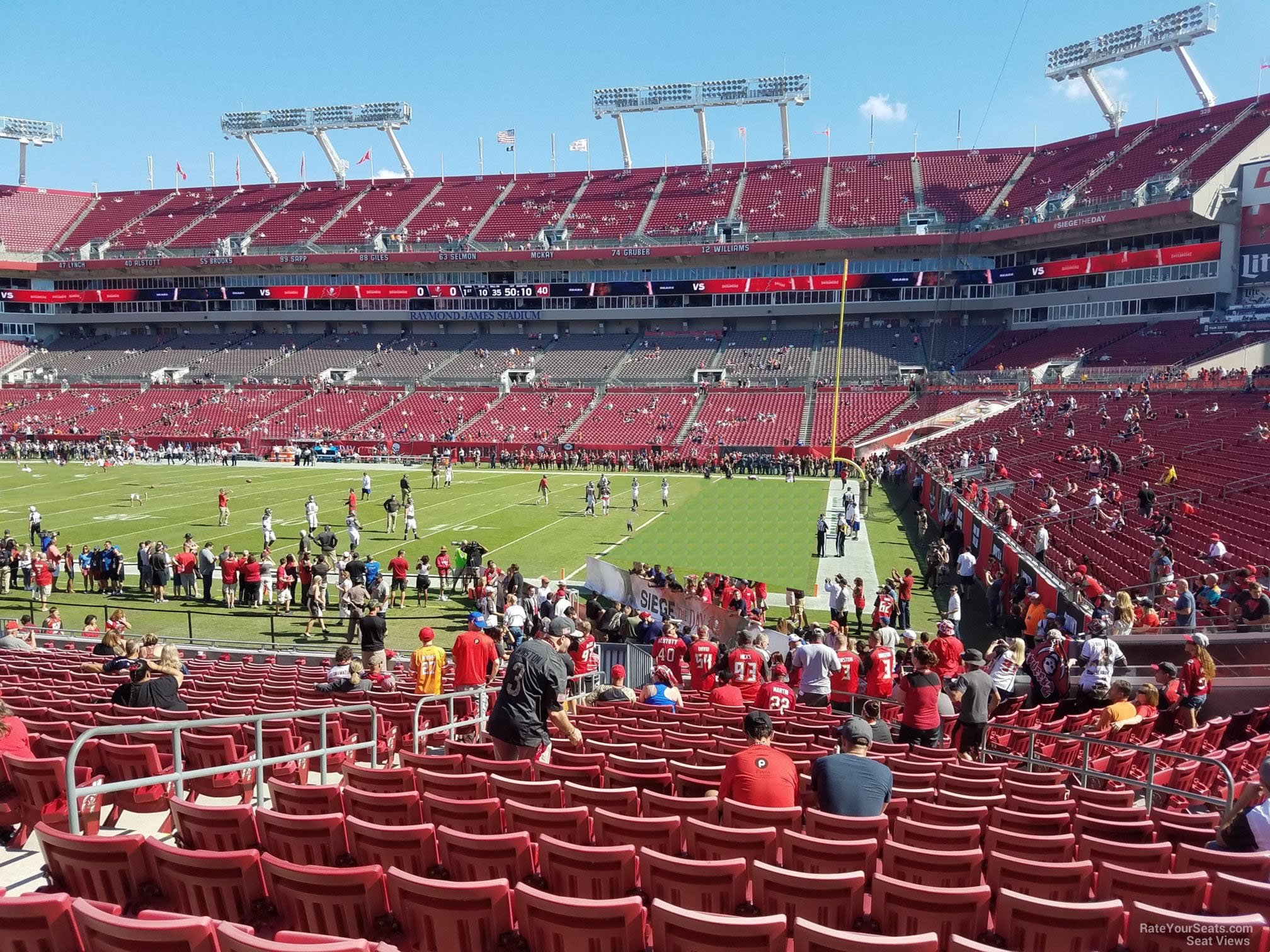 section 115, row x seat view  for football - raymond james stadium