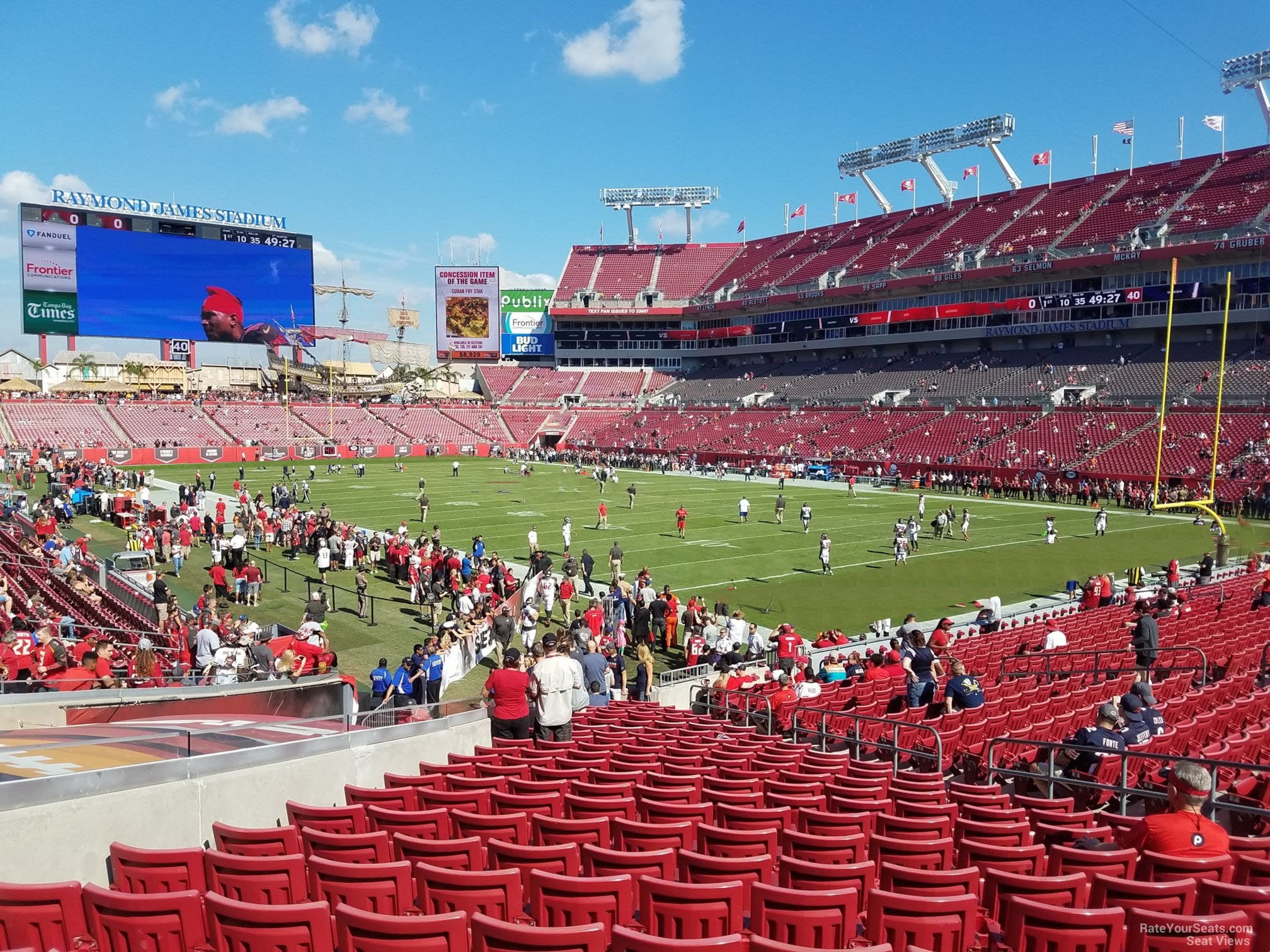 section 119, row x seat view  for football - raymond james stadium