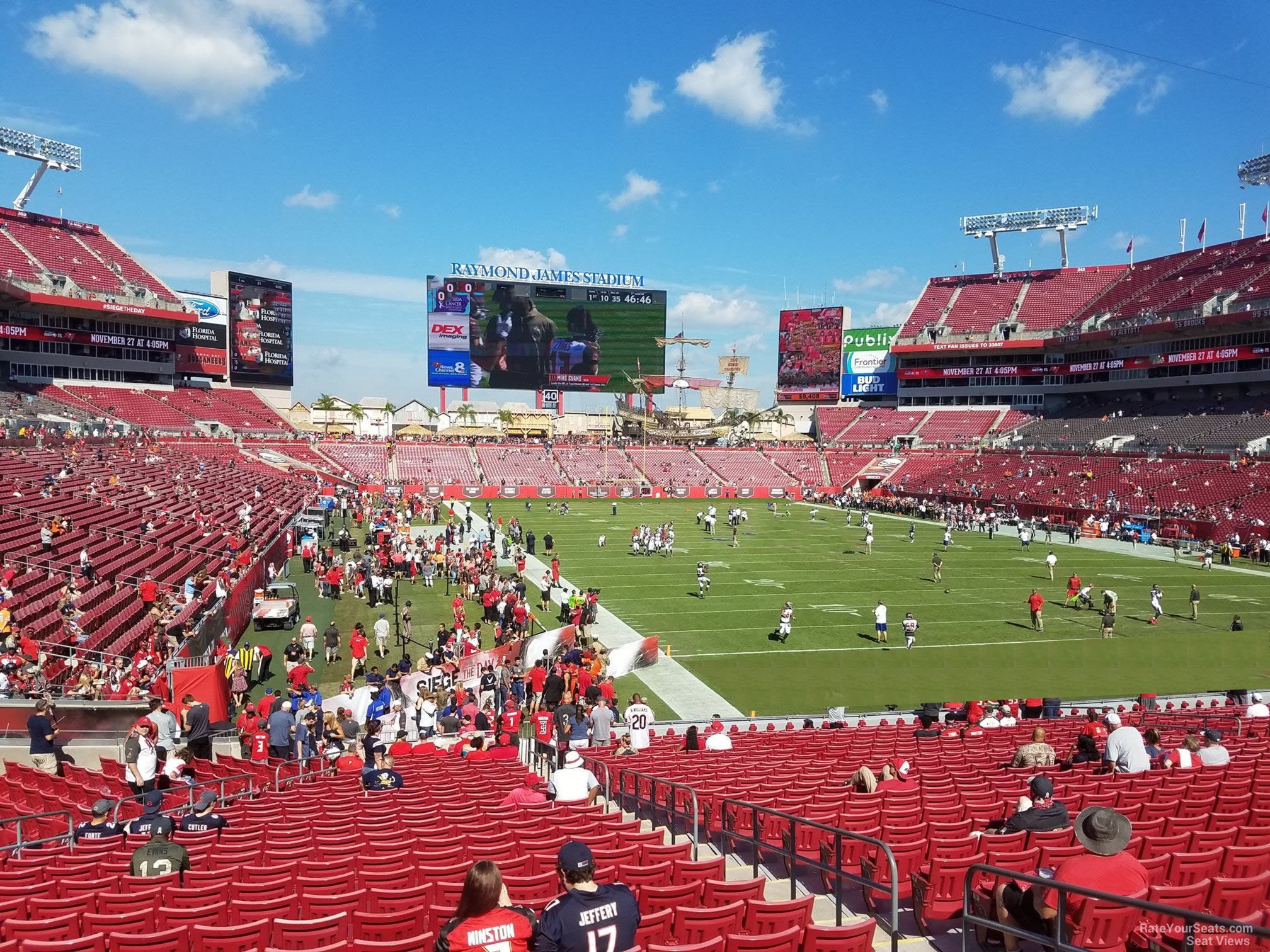 section 120, row wc seat view  for football - raymond james stadium