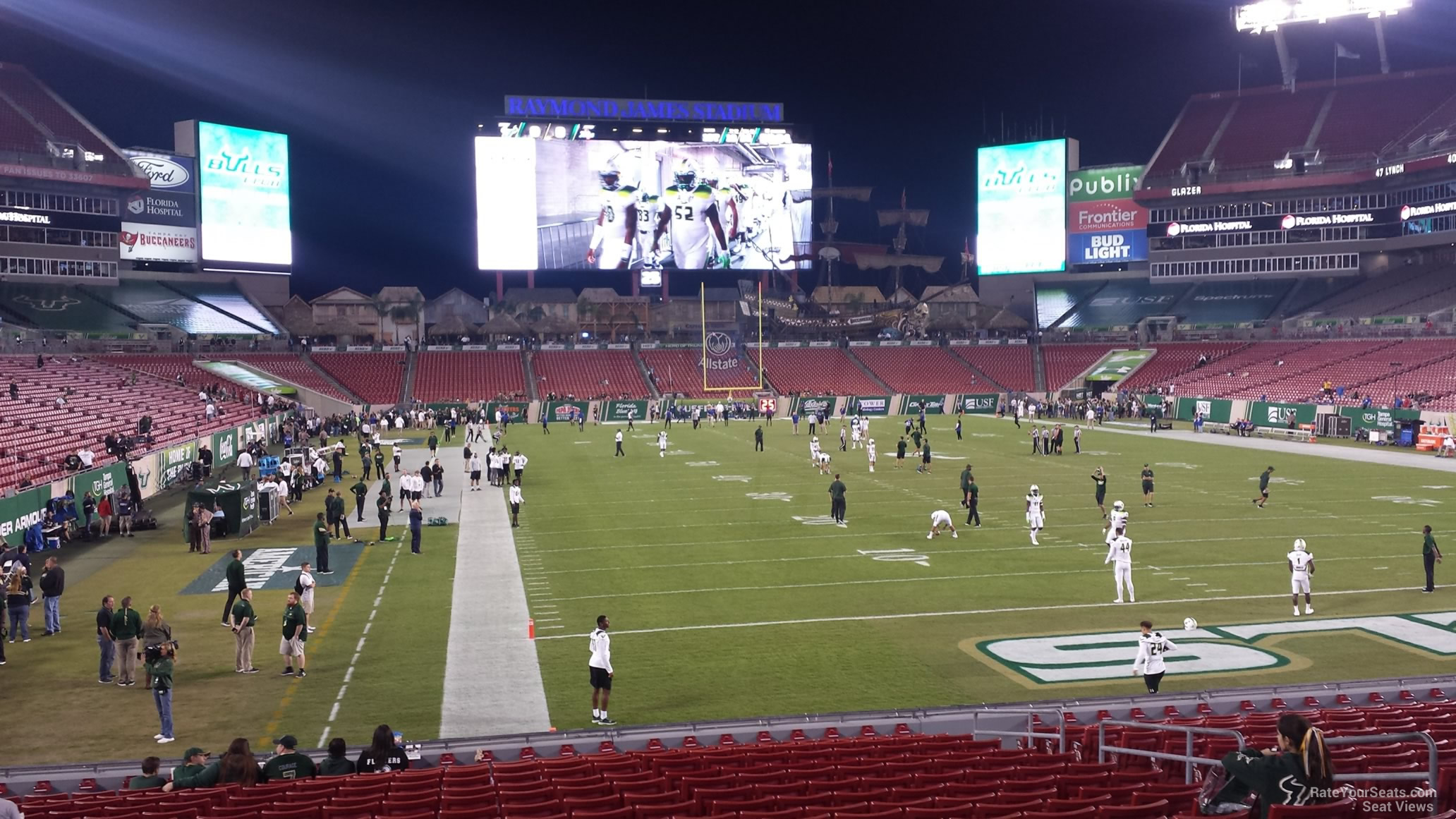 section 121, row h seat view  for football - raymond james stadium