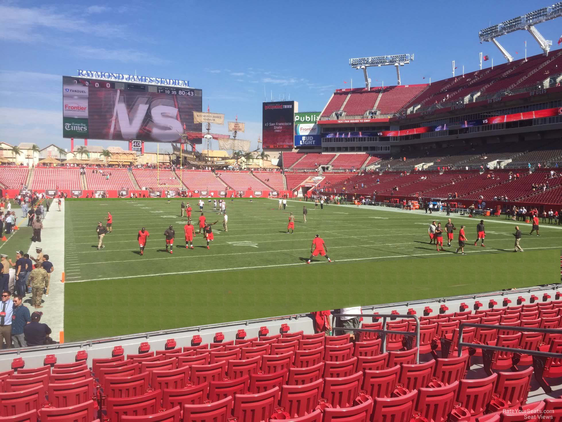 section 121, row m seat view  for football - raymond james stadium