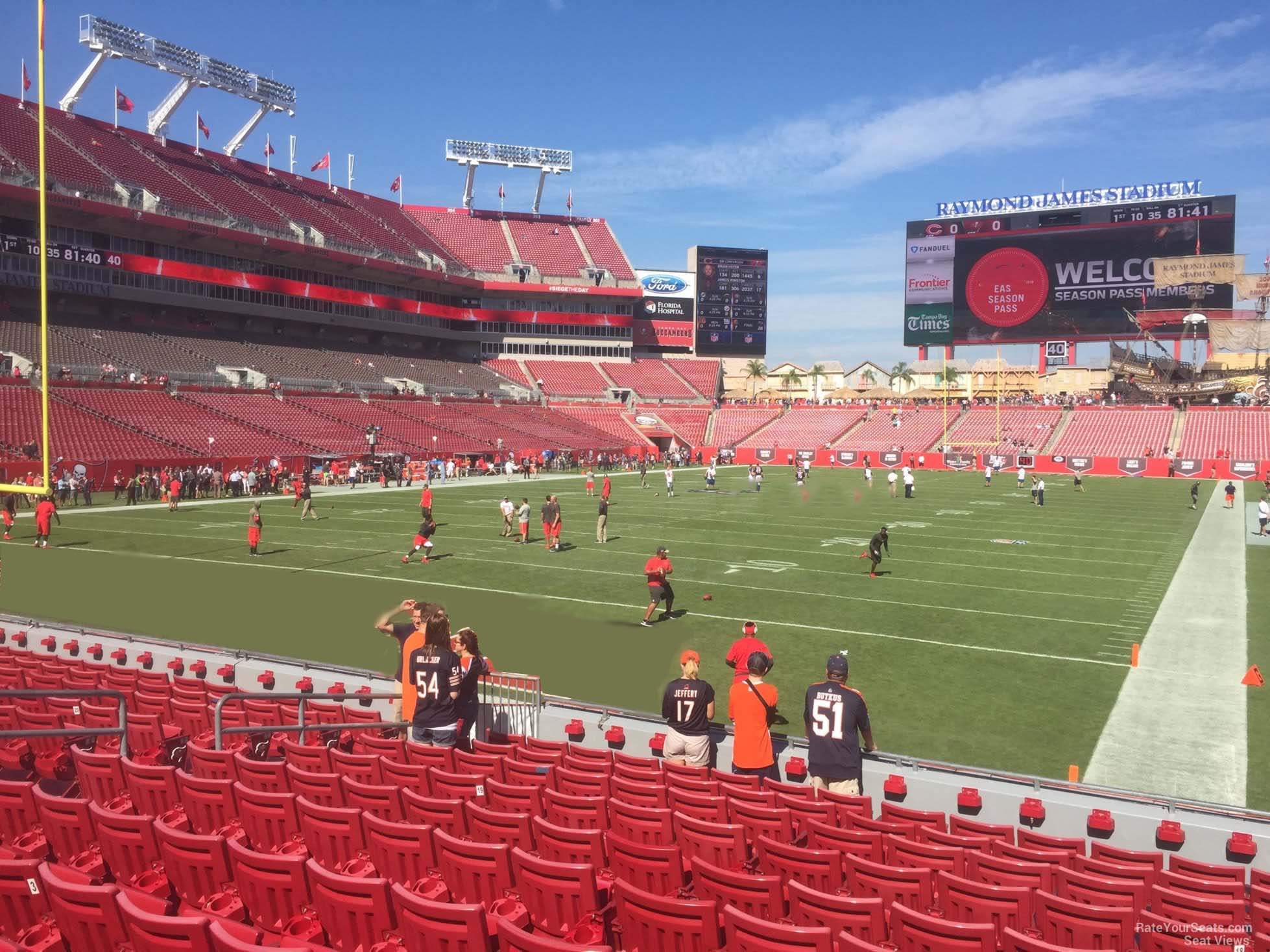 section 125, row m seat view  for football - raymond james stadium