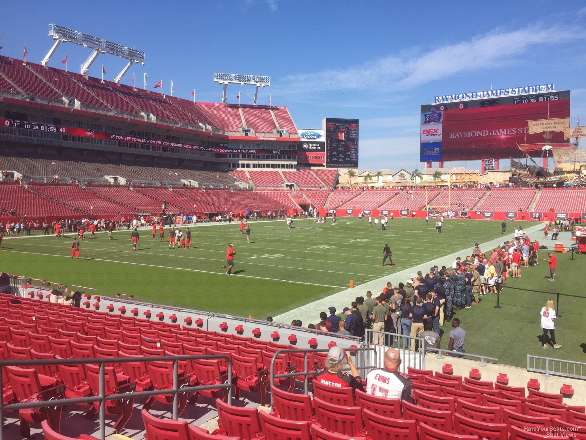 section 126, row m seat view  for football - raymond james stadium