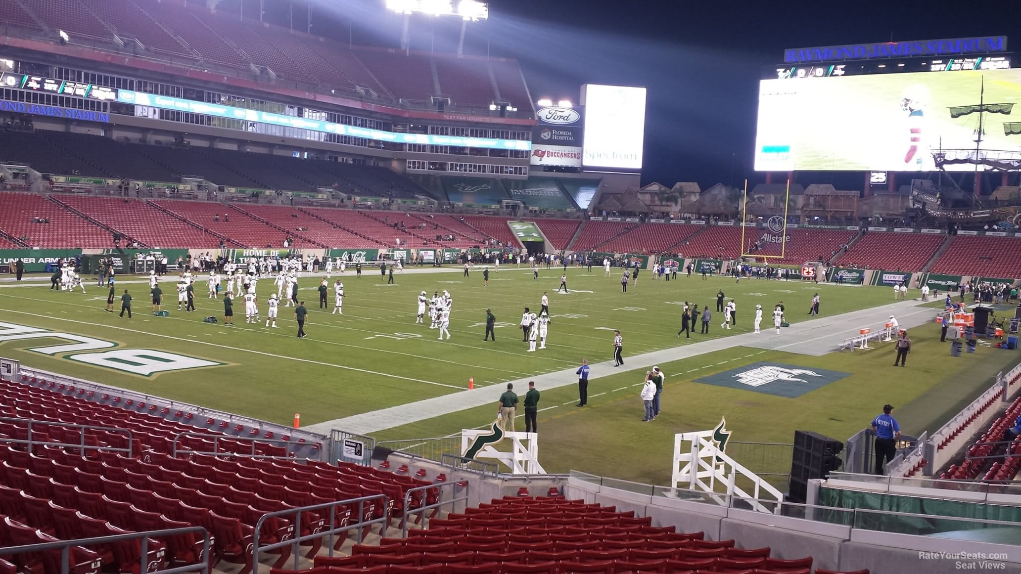 section 127, row h seat view  for football - raymond james stadium