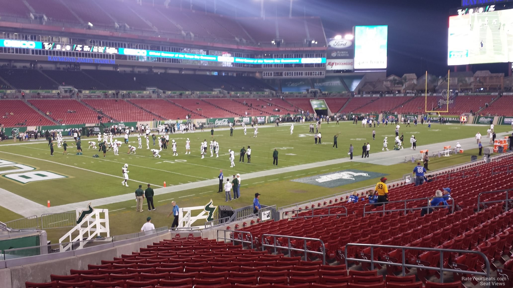 section 128, row h seat view  for football - raymond james stadium
