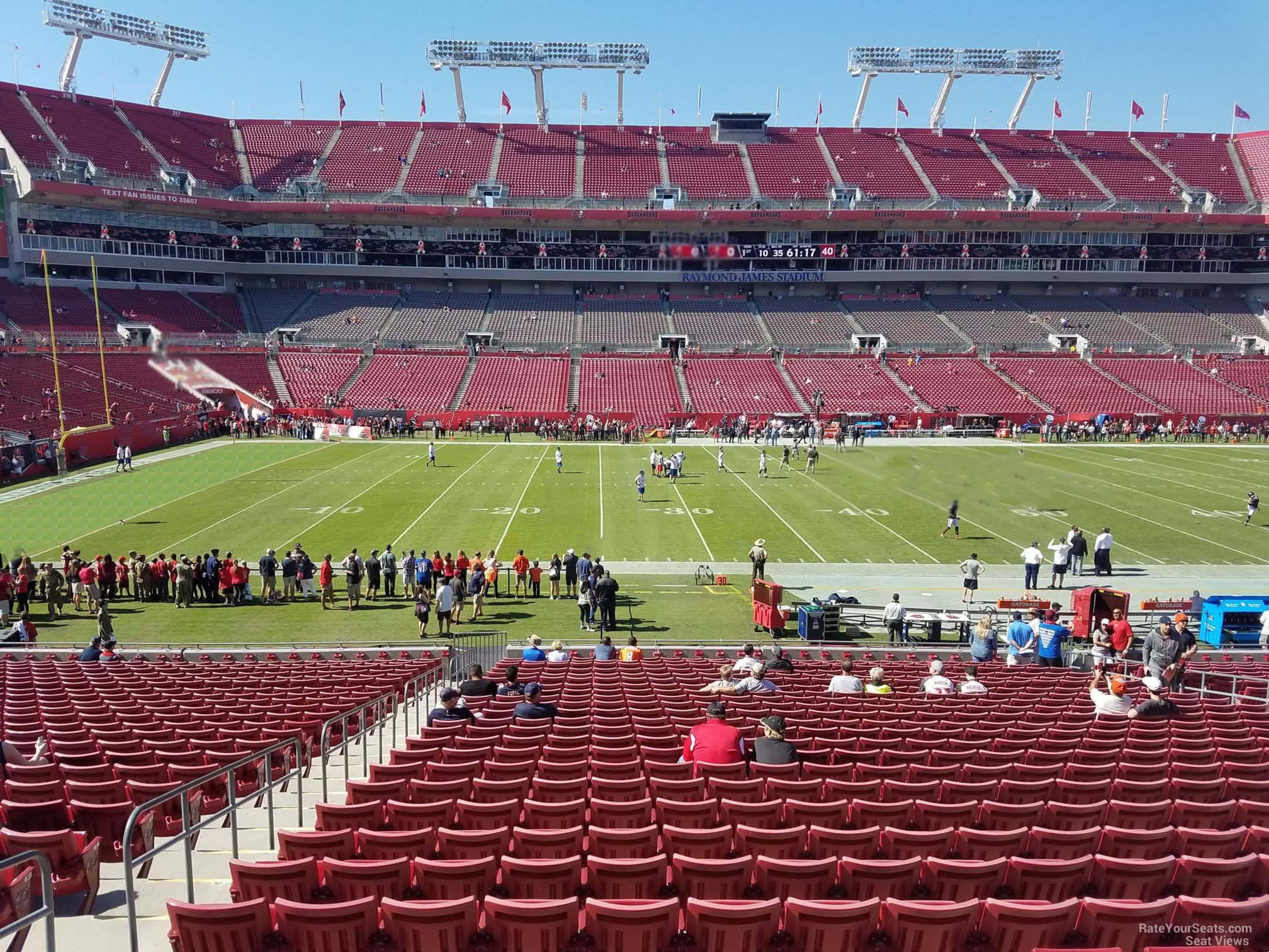 section 134, row wc seat view  for football - raymond james stadium