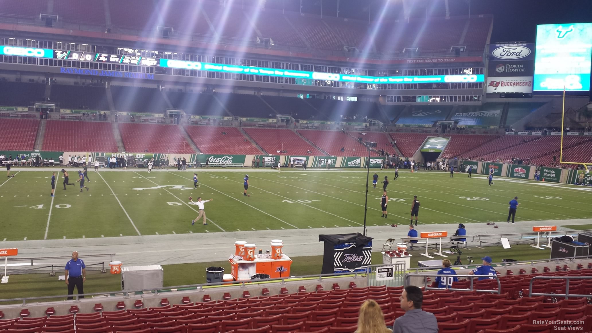 section 135, row h seat view  for football - raymond james stadium