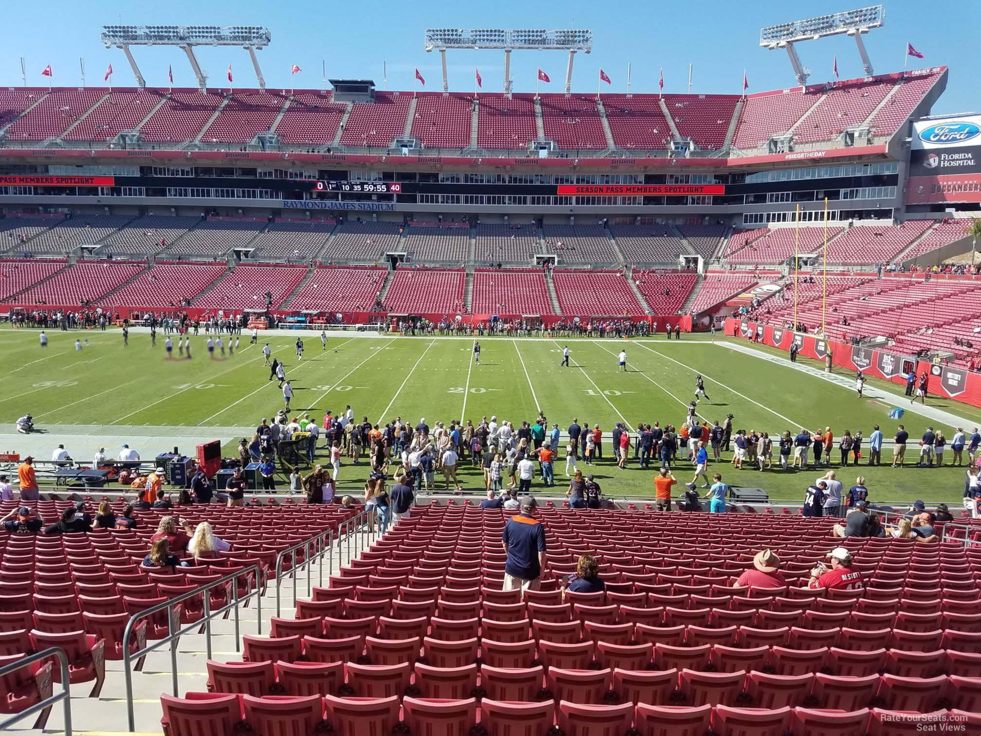section 138, row wc seat view  for football - raymond james stadium