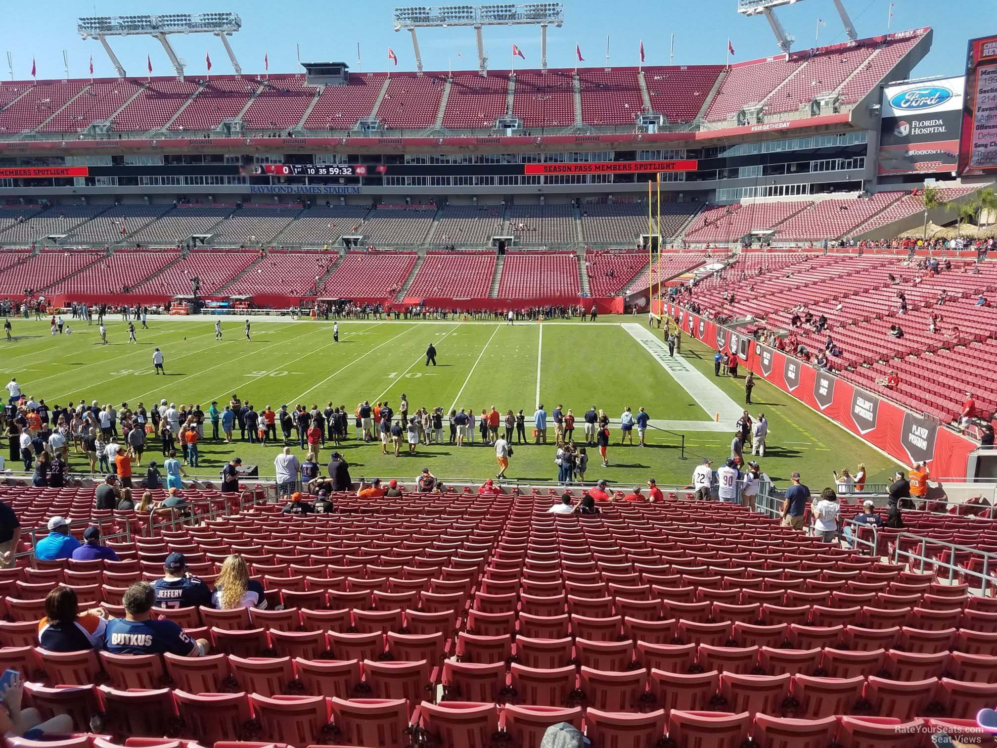 section 139, row wc seat view  for football - raymond james stadium