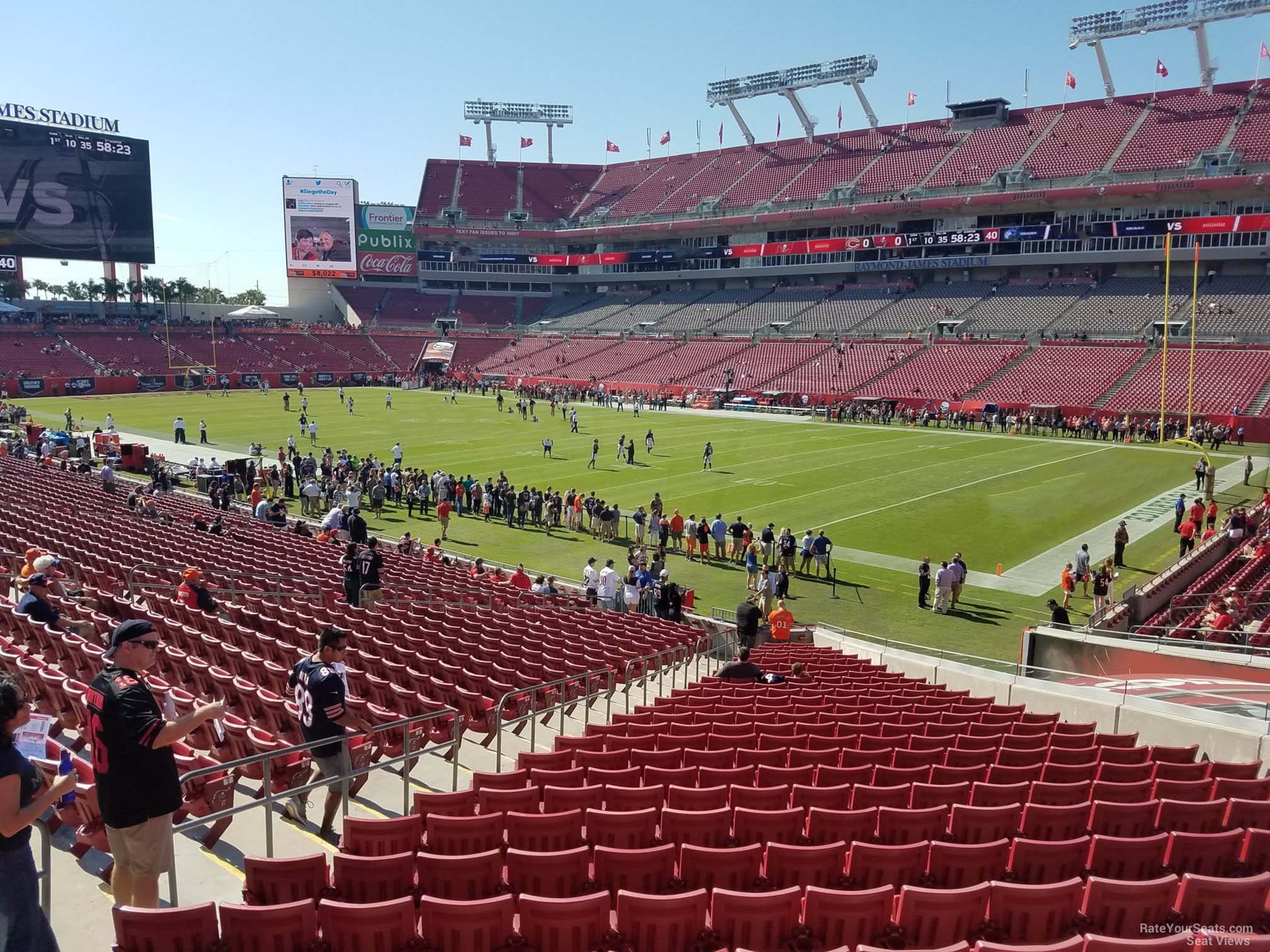 section 143, row wc seat view  for football - raymond james stadium
