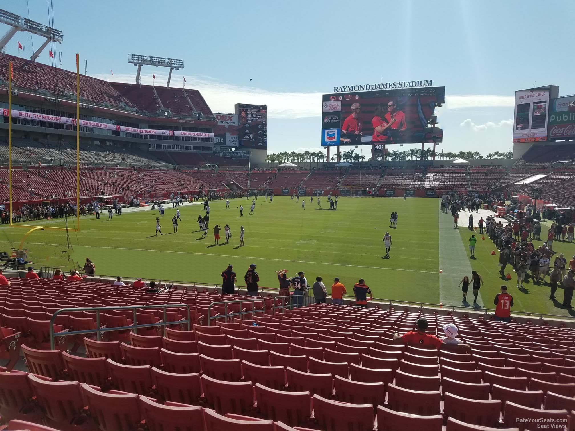 section 150, row x seat view  for football - raymond james stadium