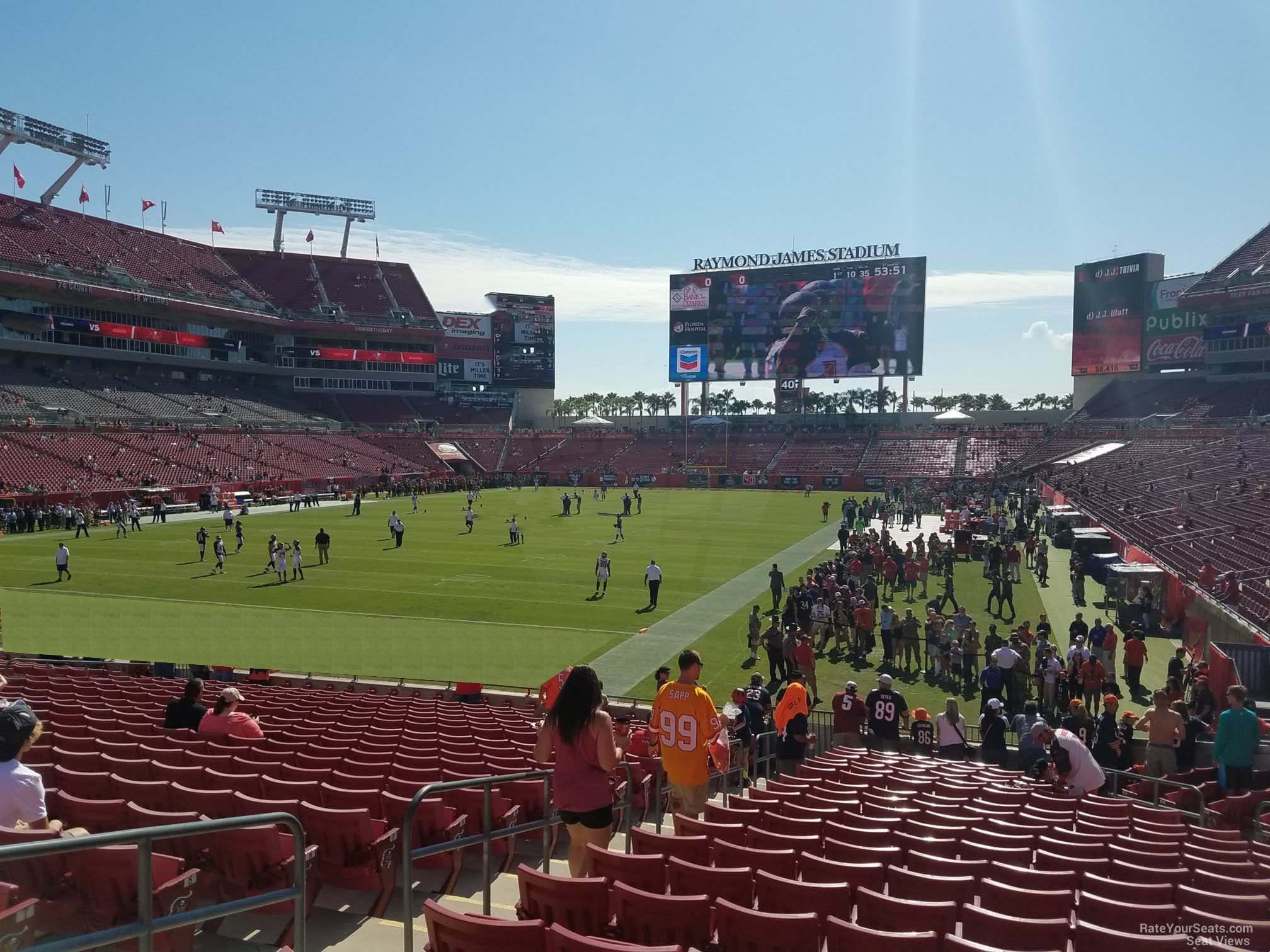 section 151, row x seat view  for football - raymond james stadium