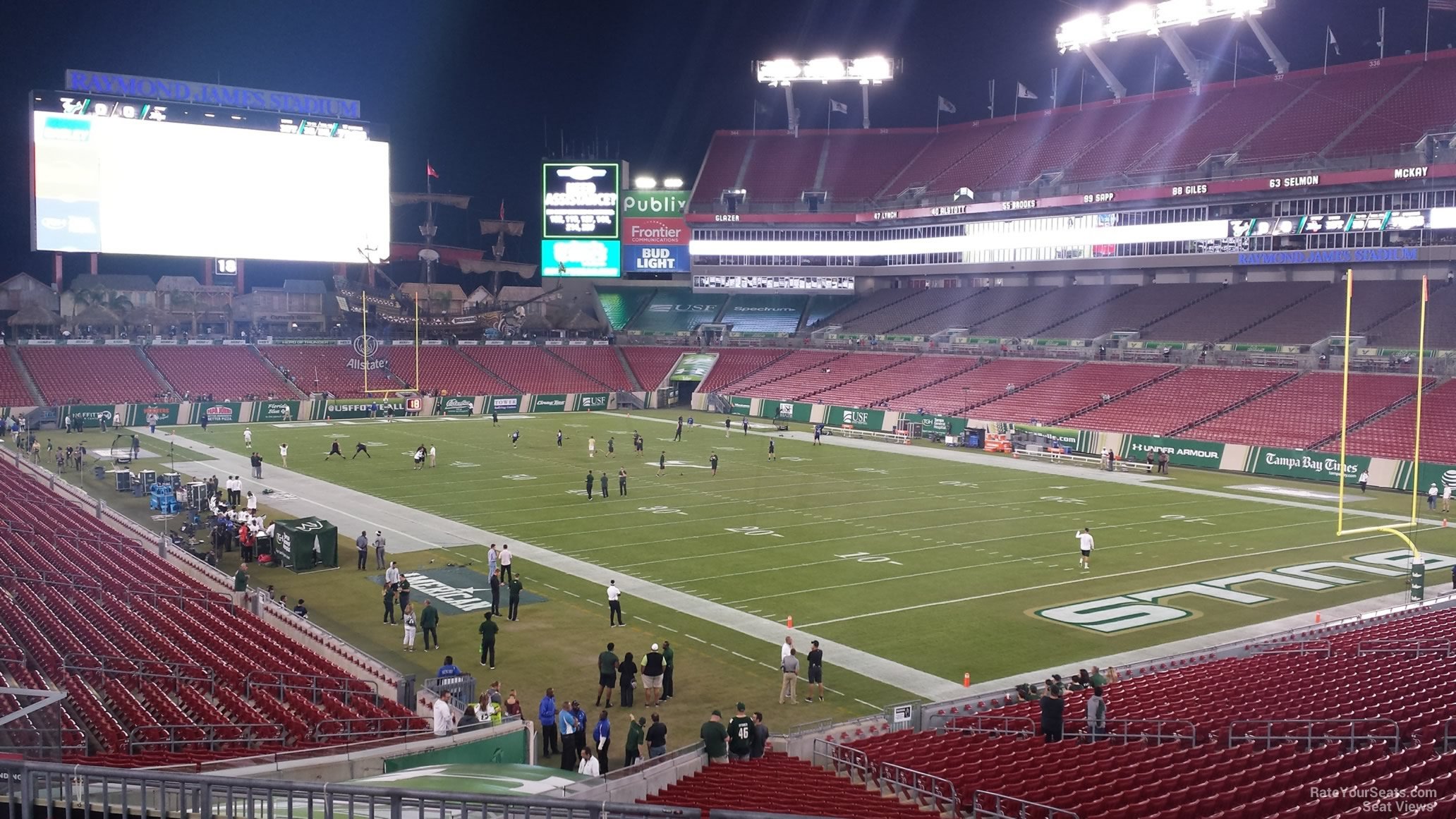 section 219, row p seat view  for football - raymond james stadium