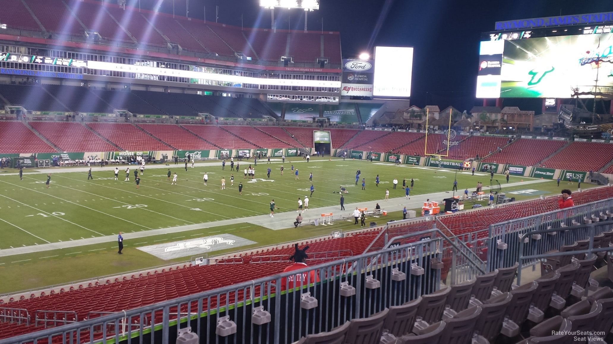 section 231, row p seat view  for football - raymond james stadium