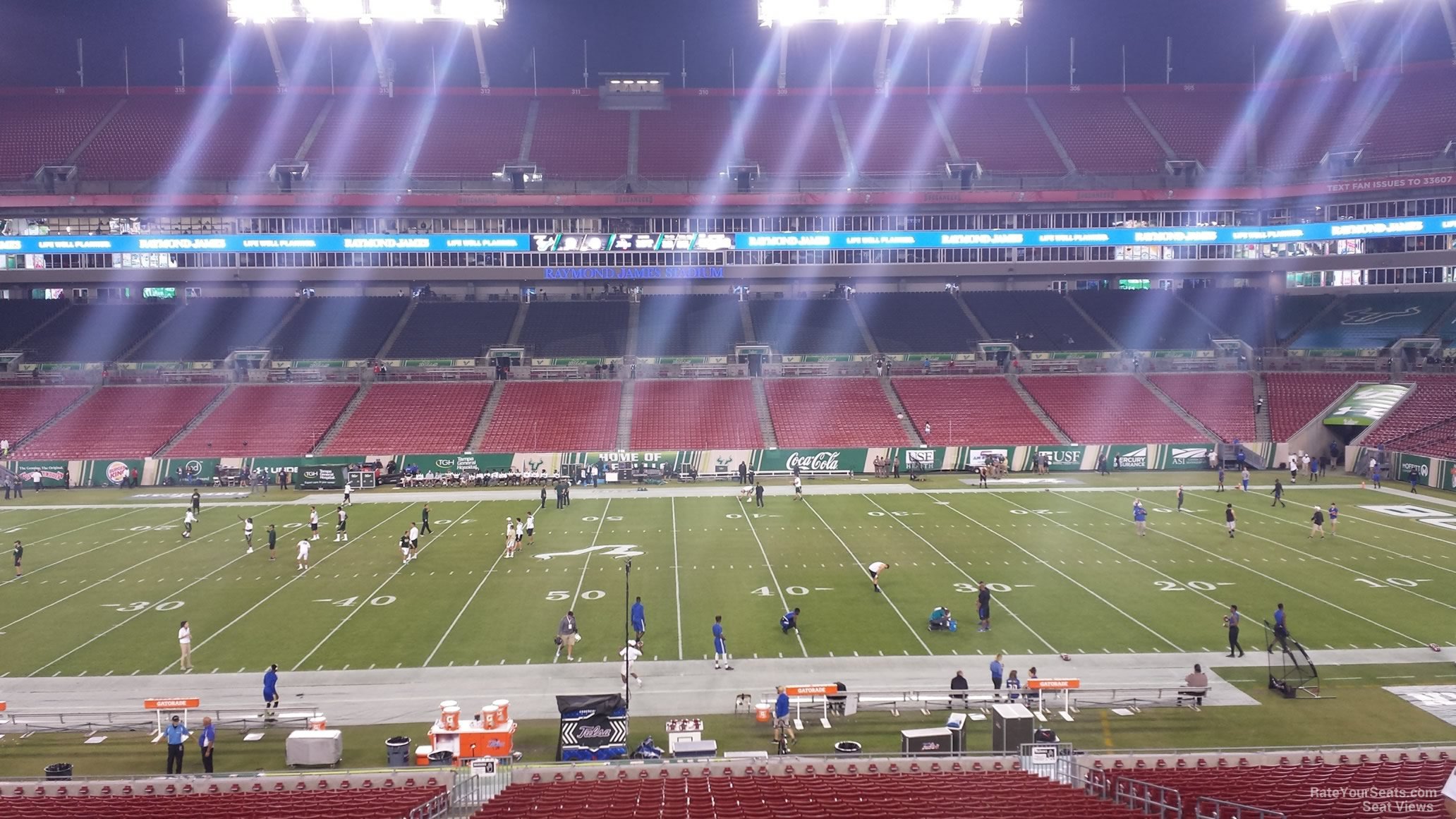 section 236, row p seat view  for football - raymond james stadium