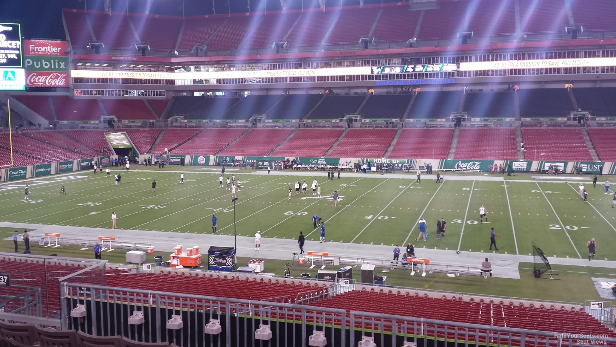 section 237, row p seat view  for football - raymond james stadium