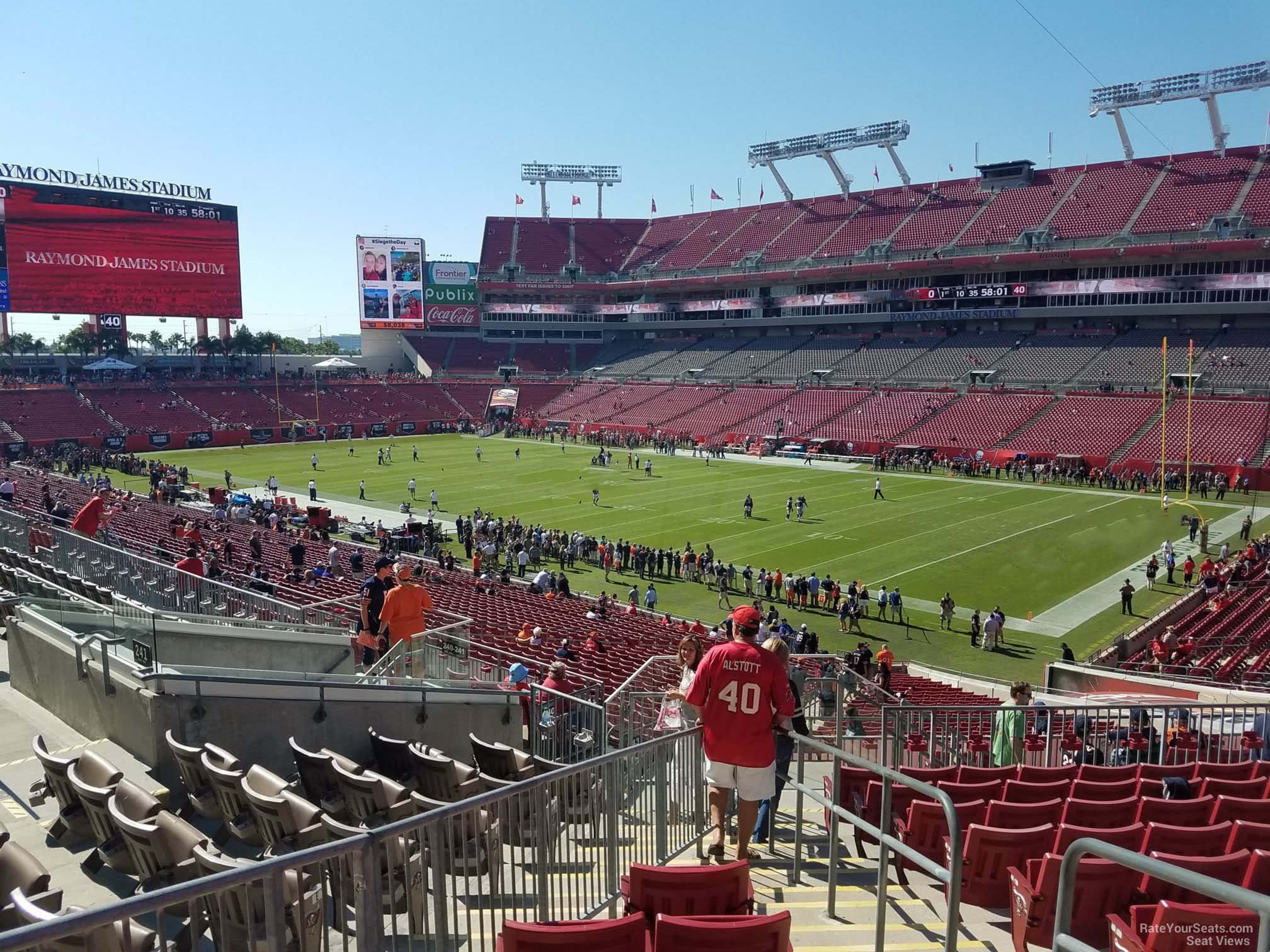 section 241, row l seat view  for football - raymond james stadium