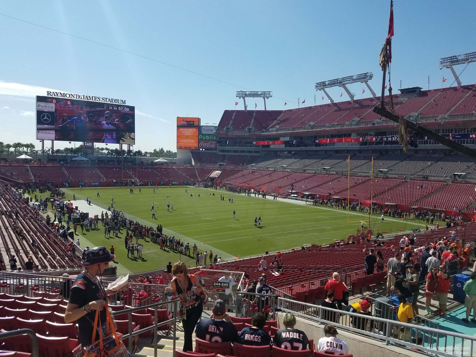 section 244, row l seat view  for football - raymond james stadium