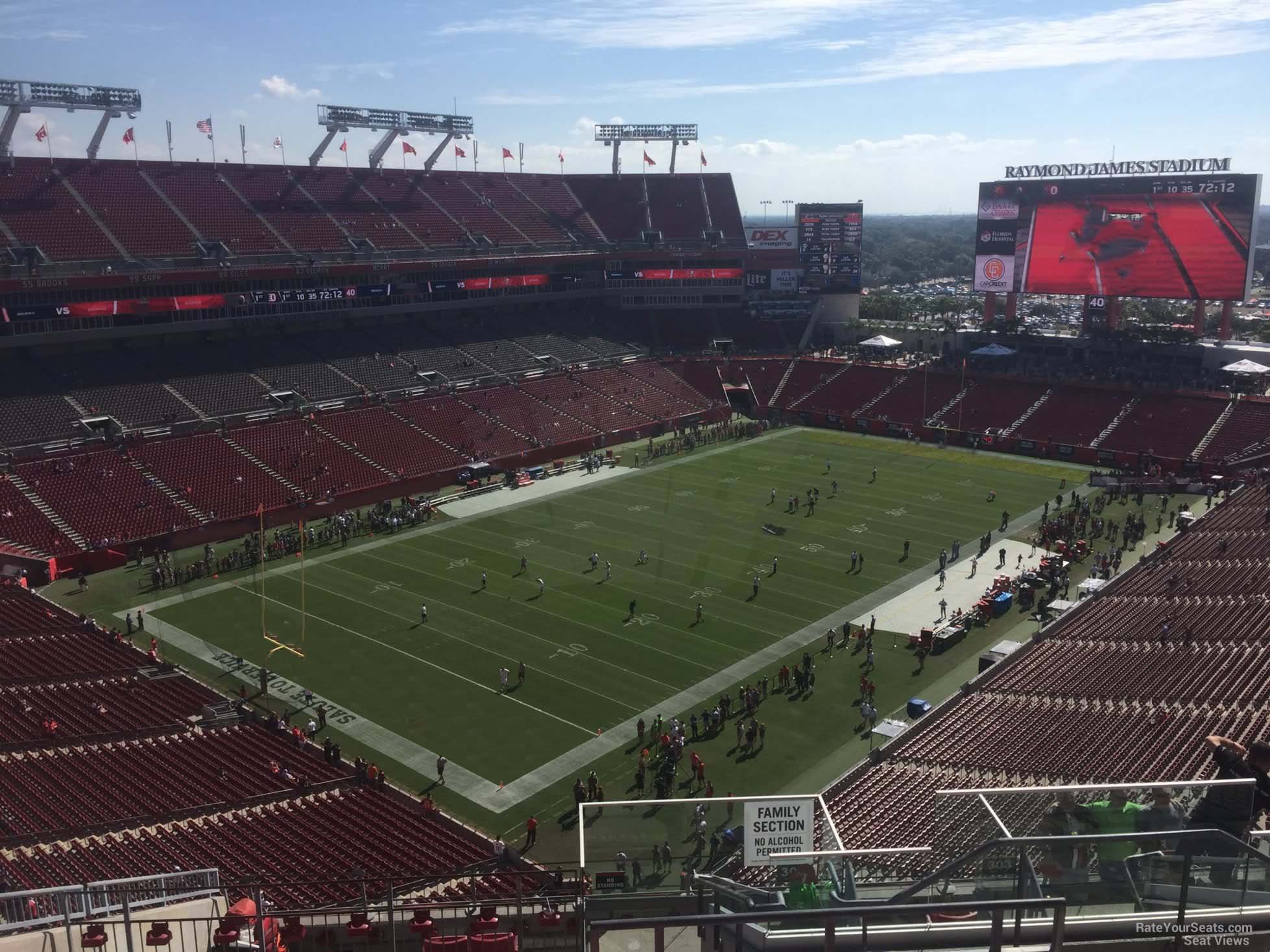 section 302, row k seat view  for football - raymond james stadium