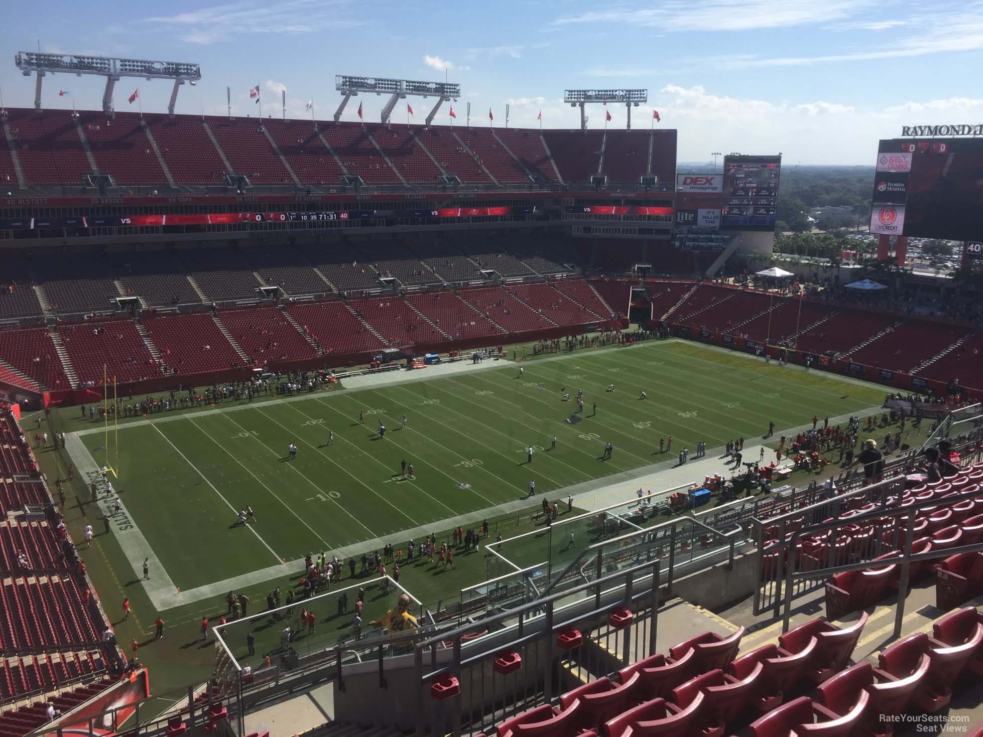 section 305, row k seat view  for football - raymond james stadium