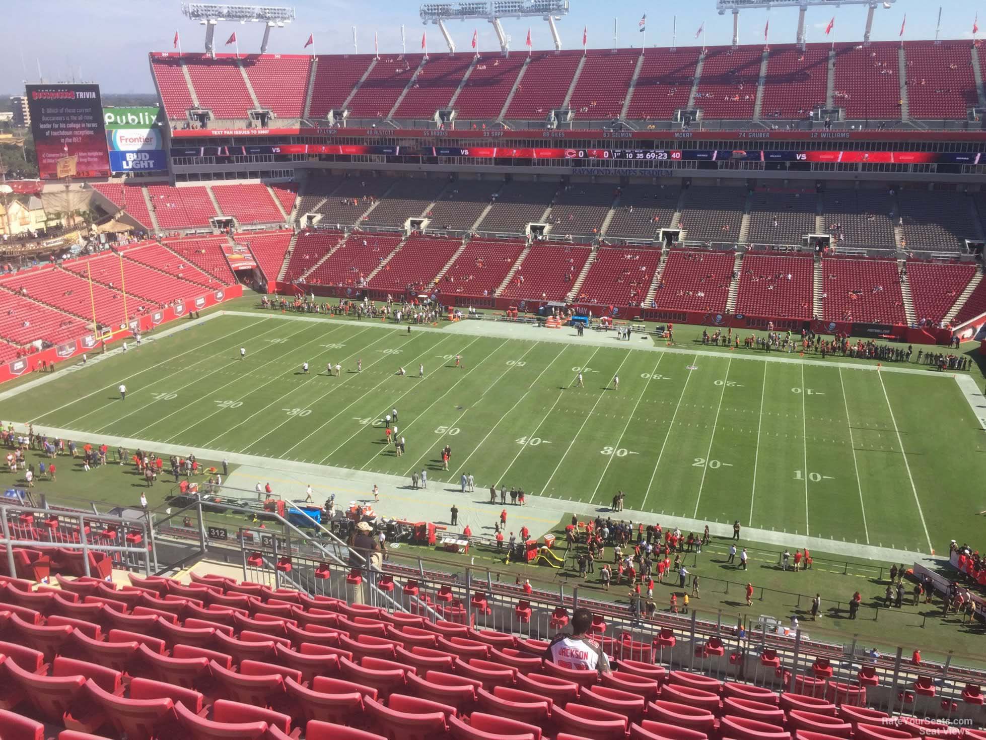 section 313, row k seat view  for football - raymond james stadium