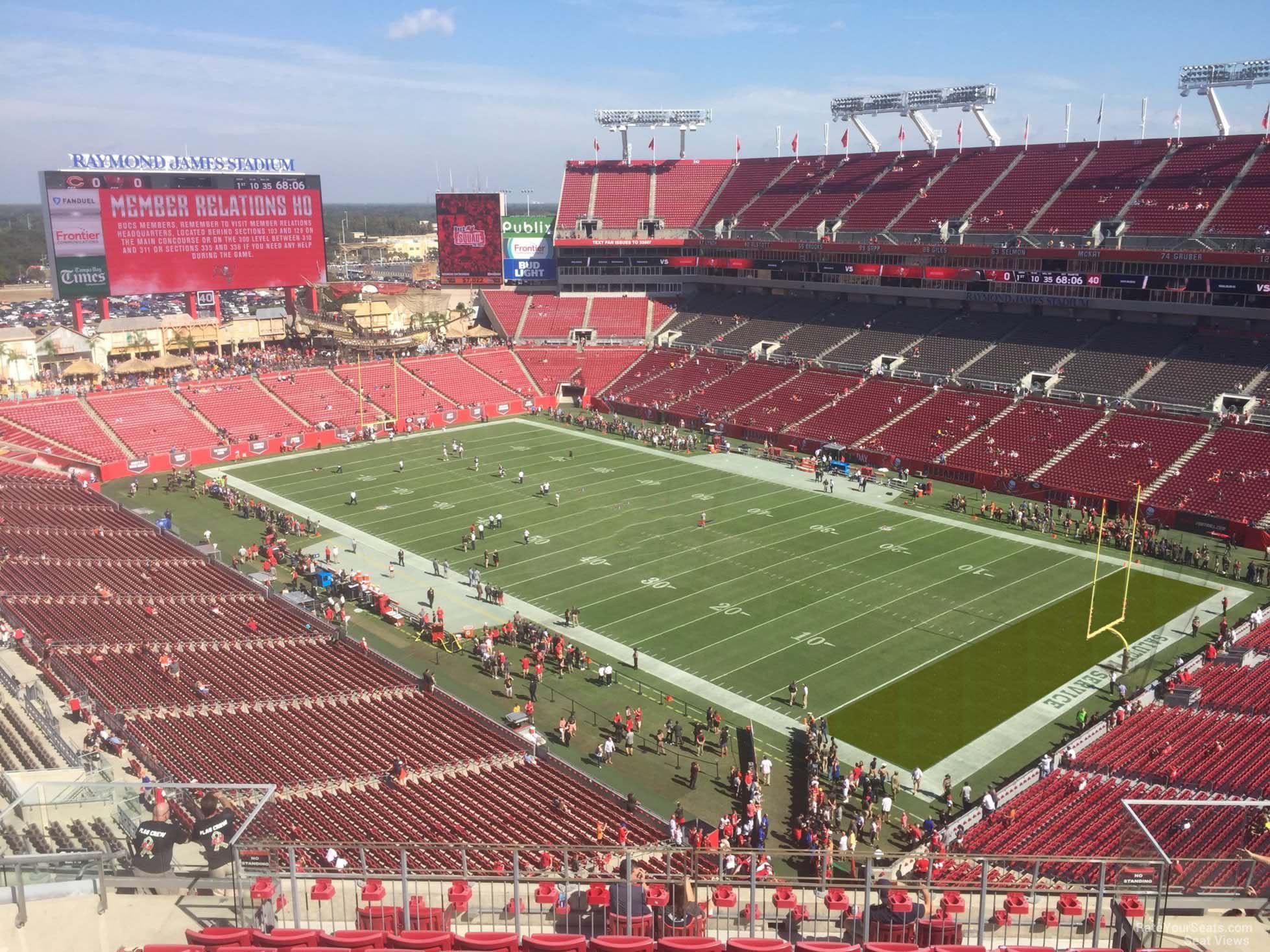 section 318, row k seat view  for football - raymond james stadium