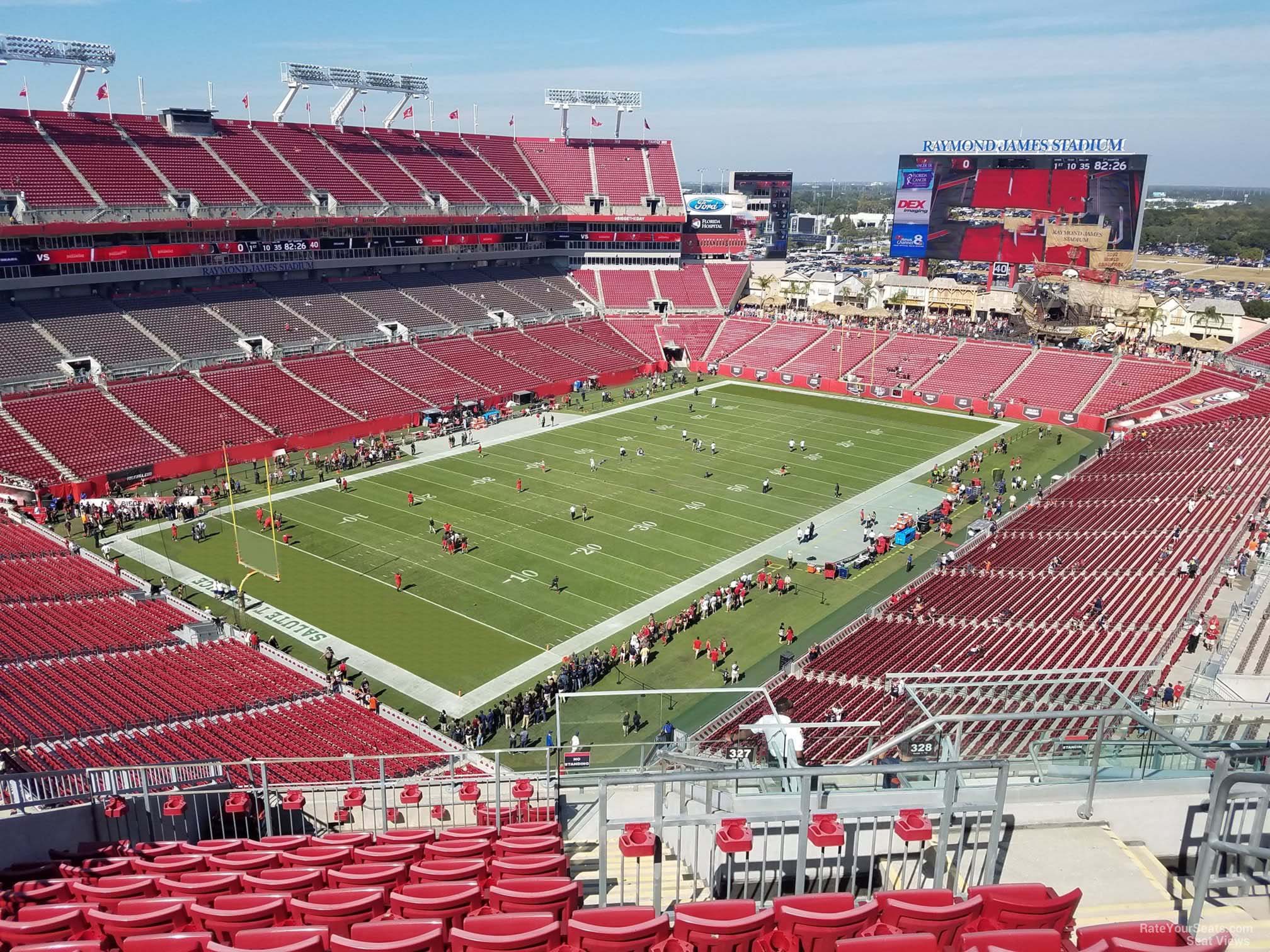 section 327, row k seat view  for football - raymond james stadium