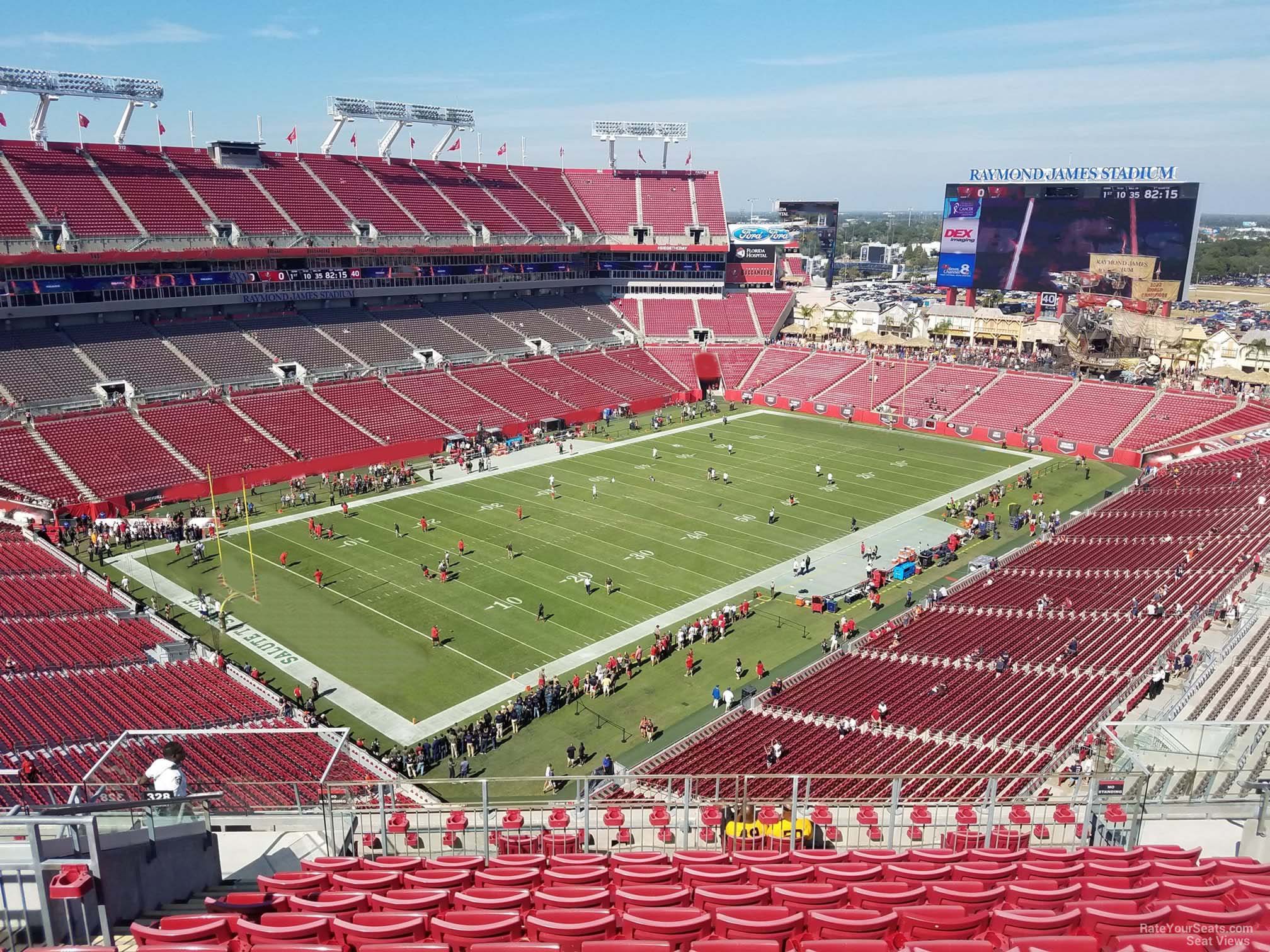 section 328, row k seat view  for football - raymond james stadium