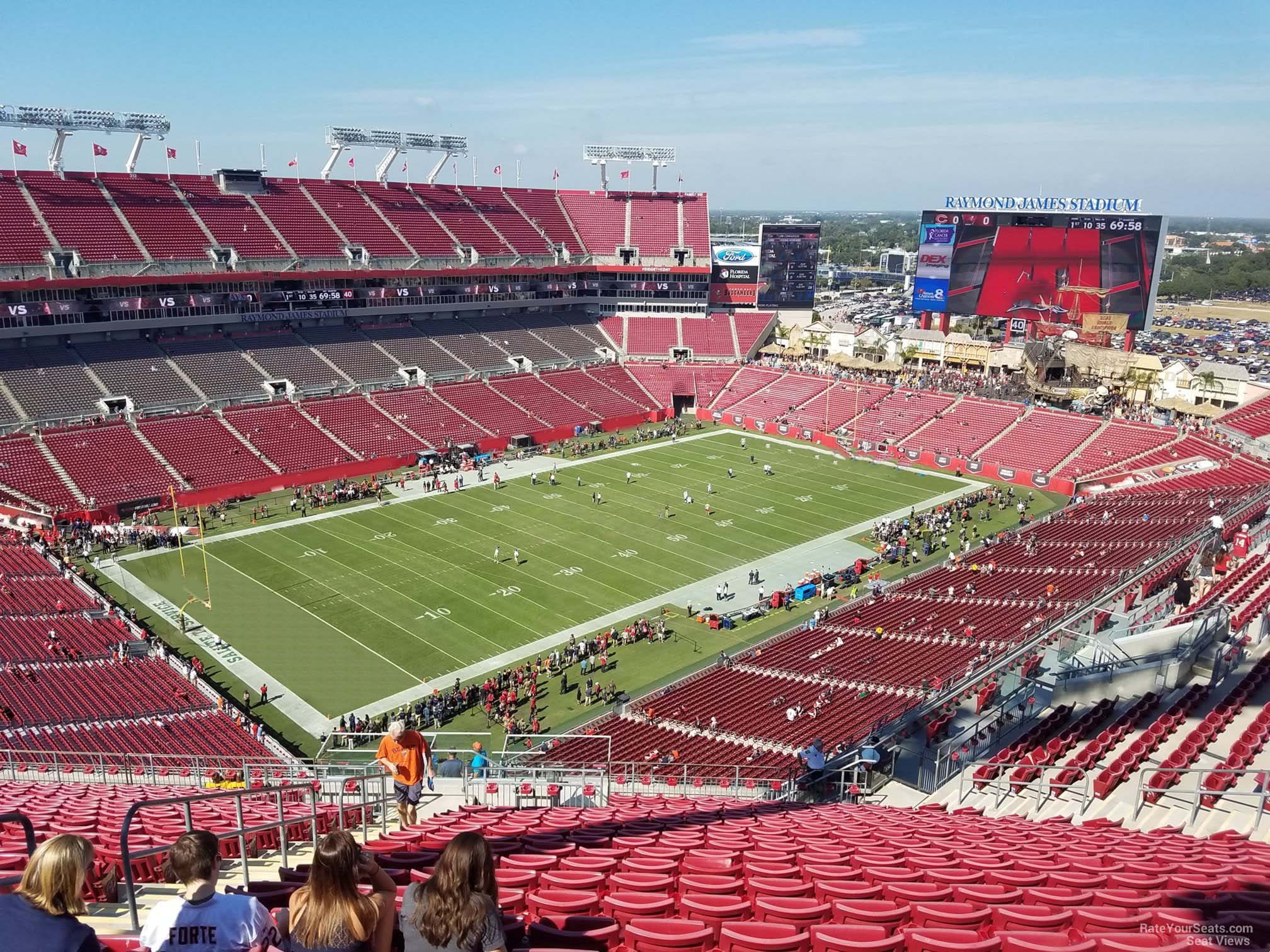 section 329, row x seat view  for football - raymond james stadium