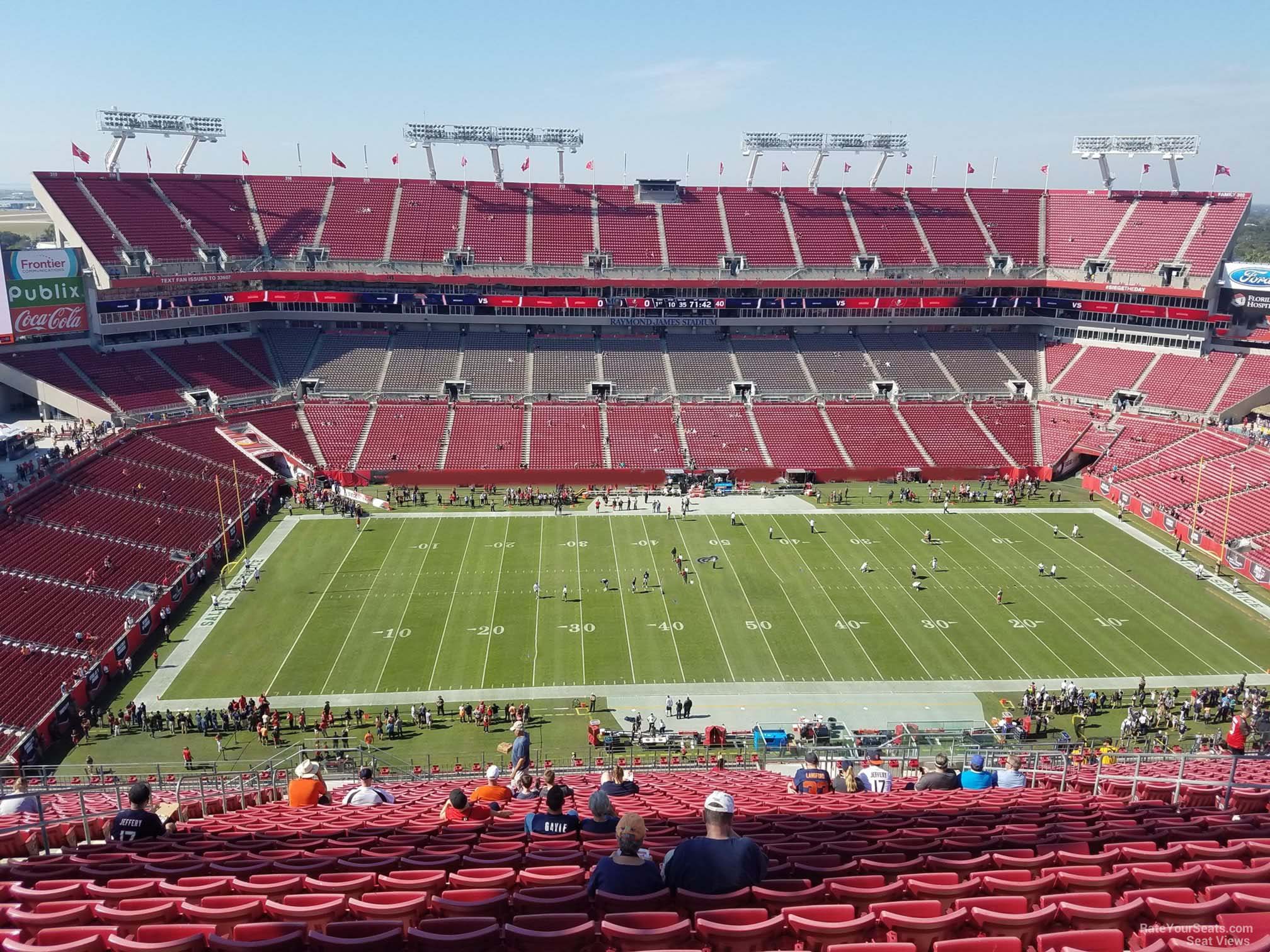 section 334, row dd seat view  for football - raymond james stadium