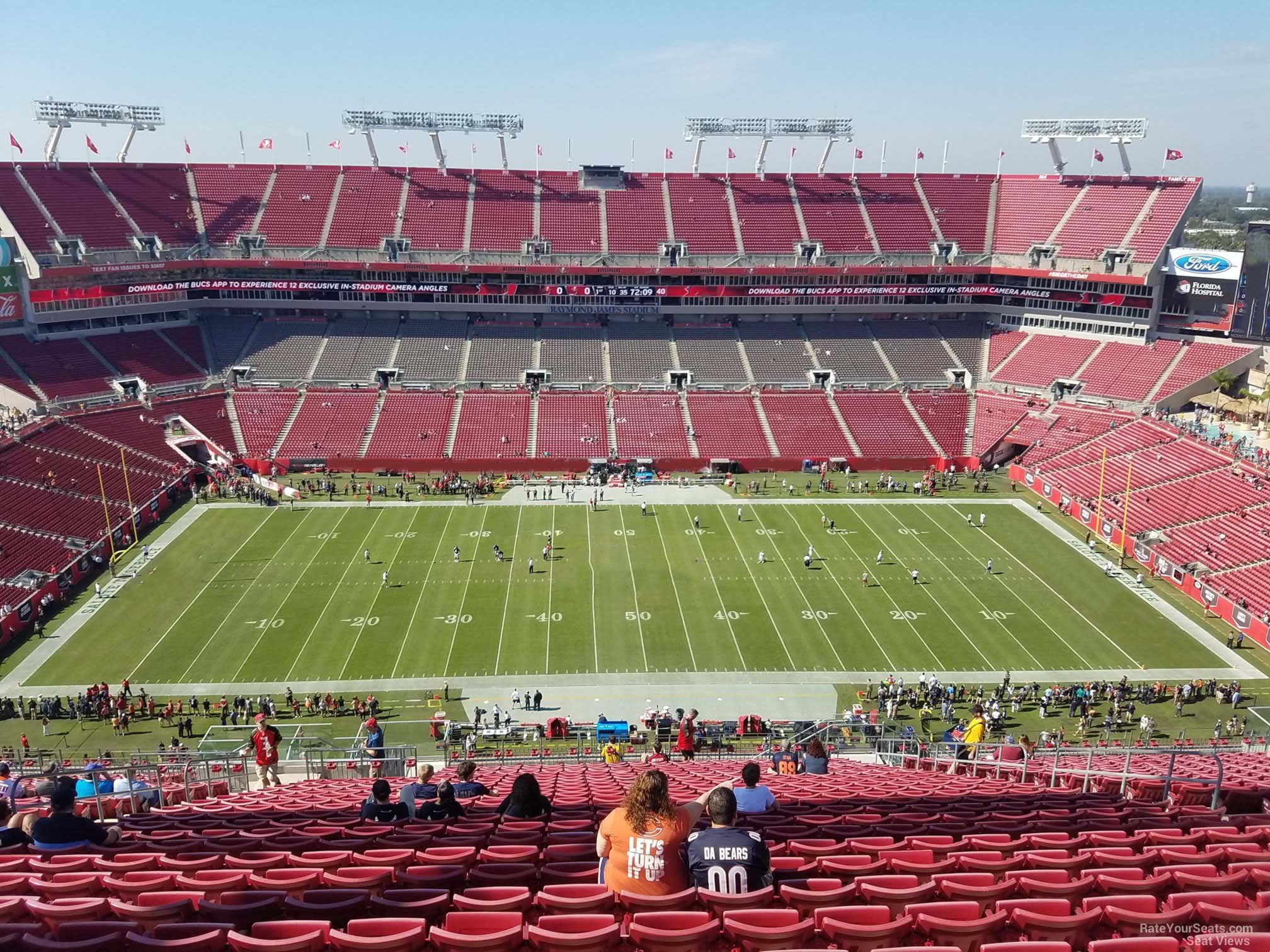 section 335, row dd seat view  for football - raymond james stadium